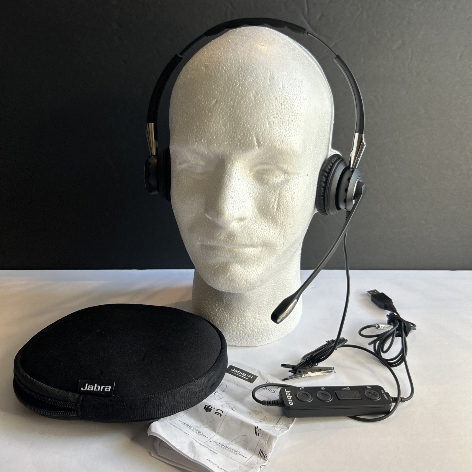 Jabra Biz 2400 USB Wired Headset Black With zipped Protective Bag