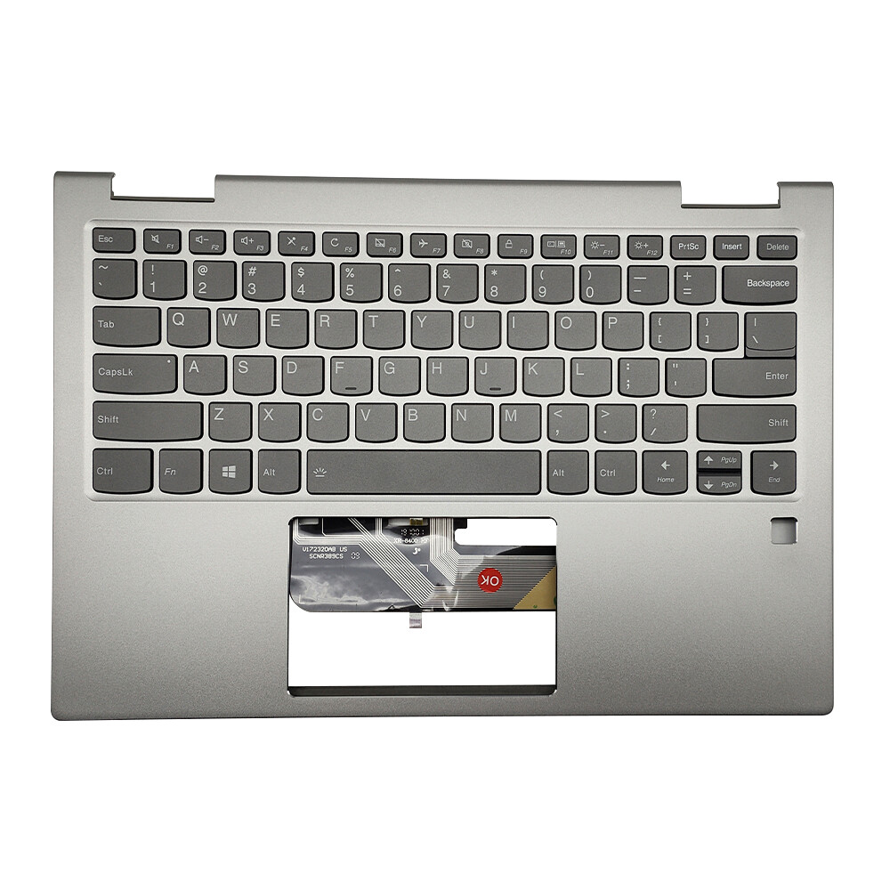 New 5CB0Q95936 For Lenovo Yoga 730-13IKB Upper Palmrest Keyboard Cover Silver US