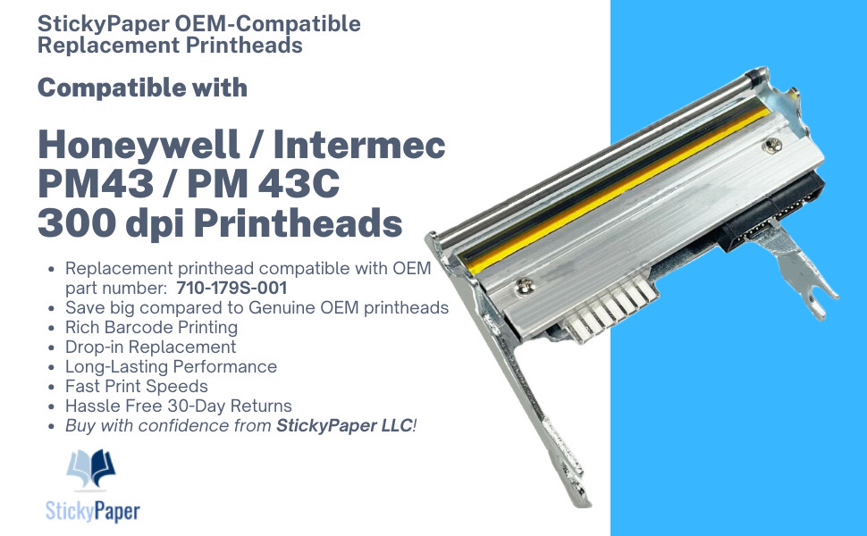 Honeywell / Intermec PM43/PM43c 300 dpi Compatible Printhead (710-179S-001)