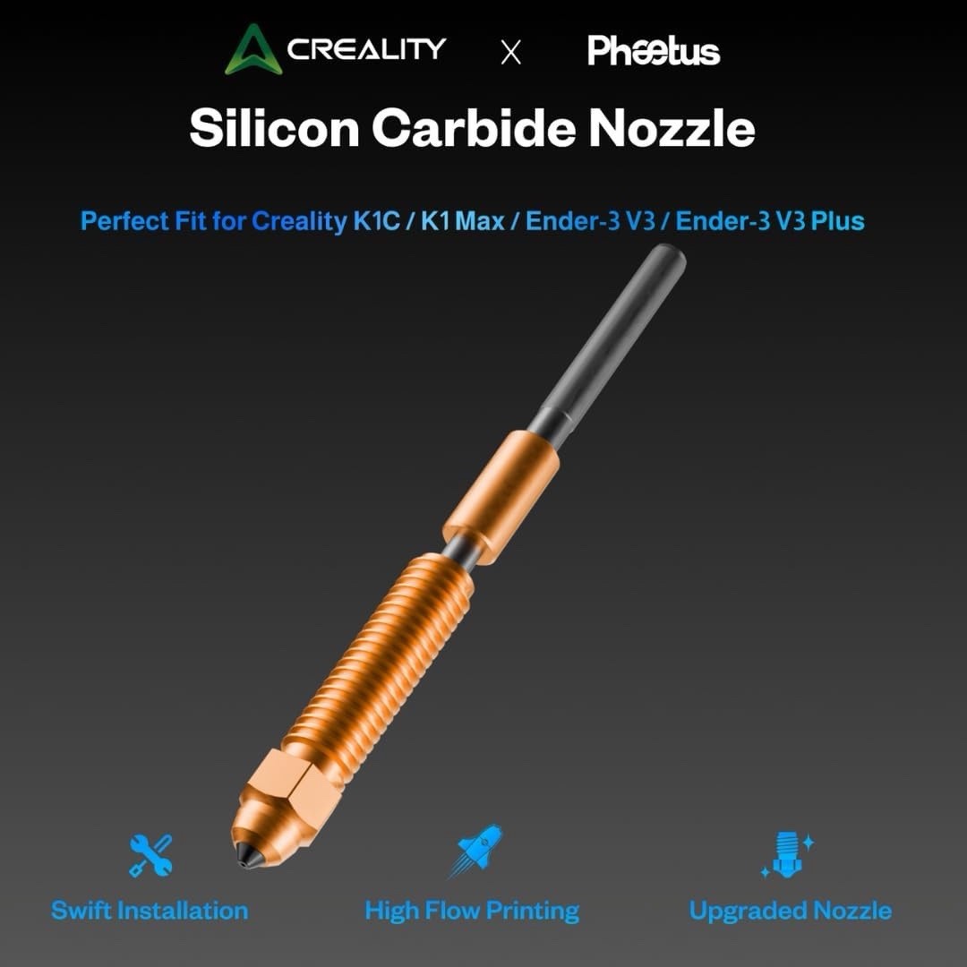 Creality x Phaetus Silicon Carbide Nozzle for /K1C/K1 Max/Ender-3 V3 0.4mm