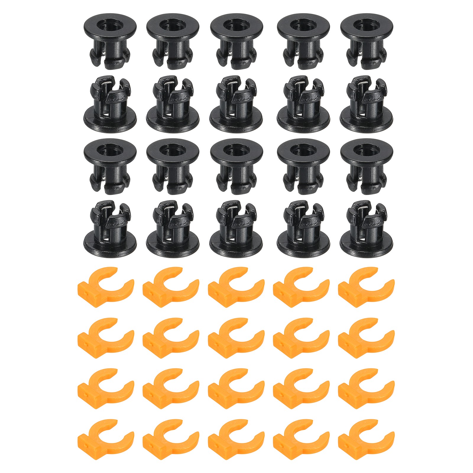 20 Set 3D Printer Tube Coupler Set Joint Connector 10mm OD x 4mm ID Black/Orange
