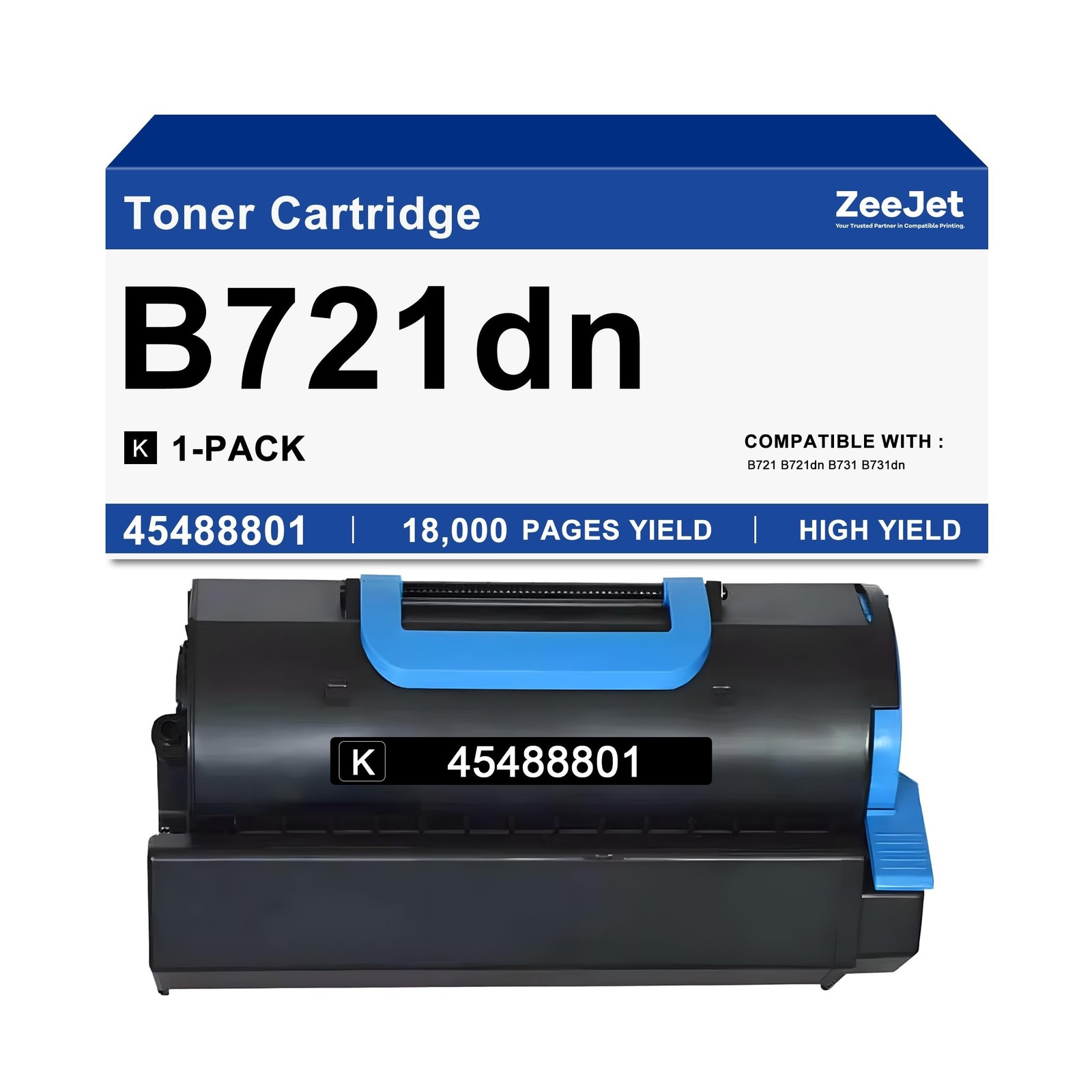 B721 B731 Toner Cartridge Replacement for Okidata 45488801 Toner Cartridge Co...