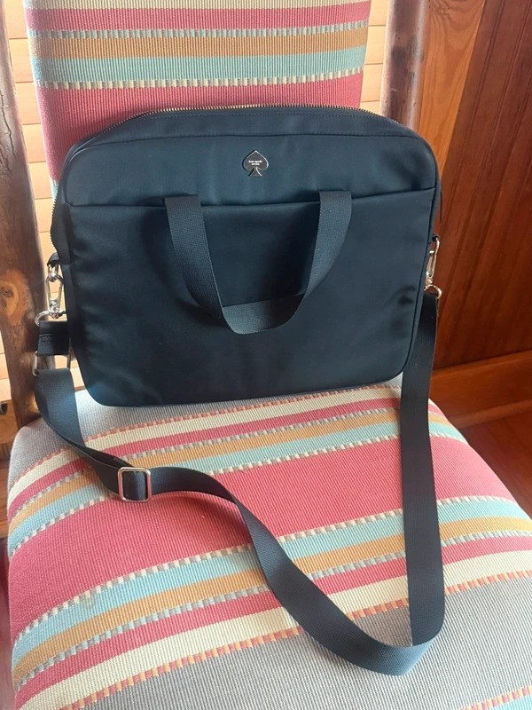 Kate Spade Taylor Black Nylon 15” Laptop Bag Briefcase Crossbody