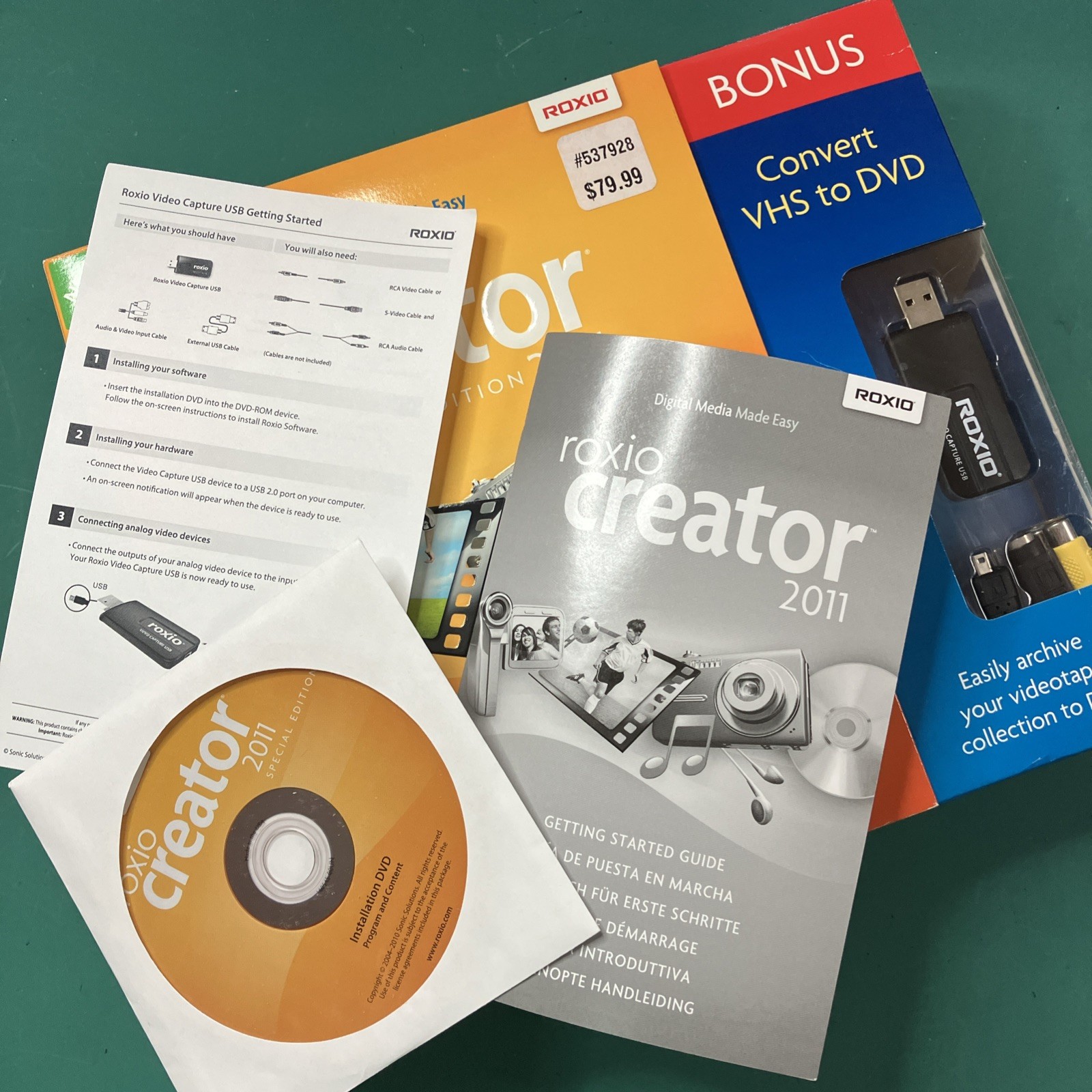 Roxio Creator Special Edition 2011 Digital Media Suite & Converter VHS to DVD VG