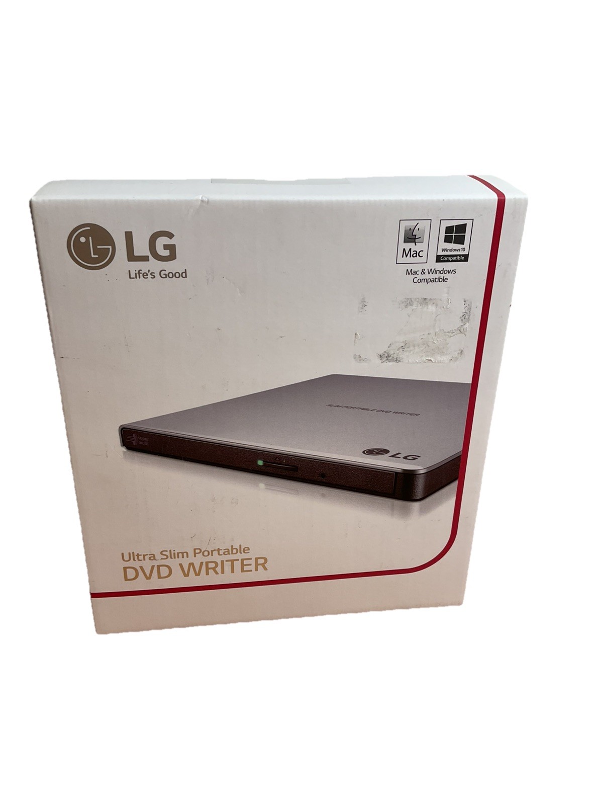 LG - GP65NS60 - External Portable Drive 8X DVD+/-RW Writer USB 2.0 - Silver