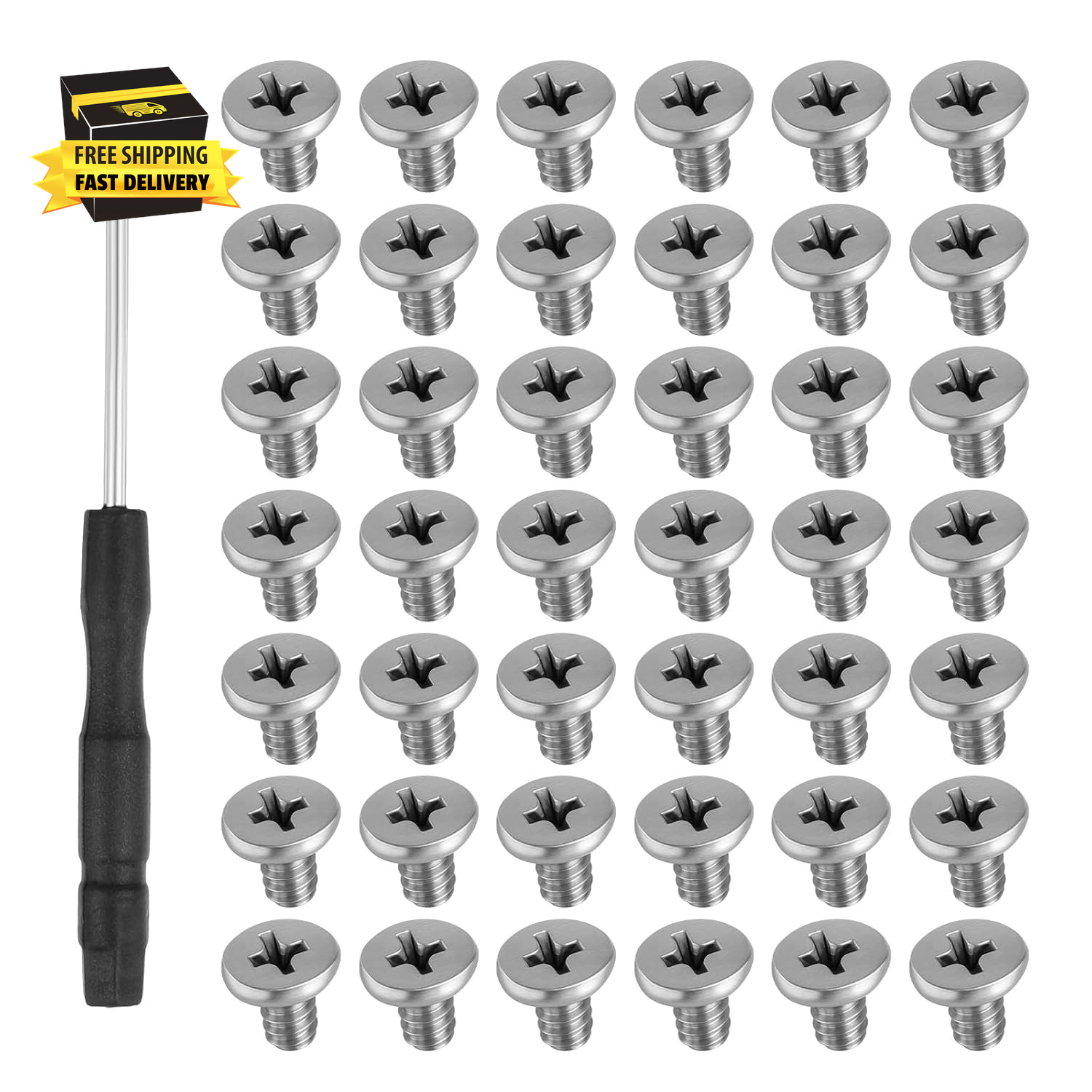 50 PCS M.2 SSD Mounting Screws Kit, Pcie Nvme M2 X 3 MM Replacement Phillips Fla