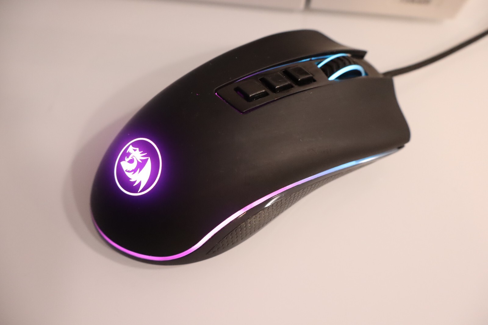 Red Dragon Ambient Glowing Gaming Mouse 10,000 DPI (Cobra M711) Tested Works 