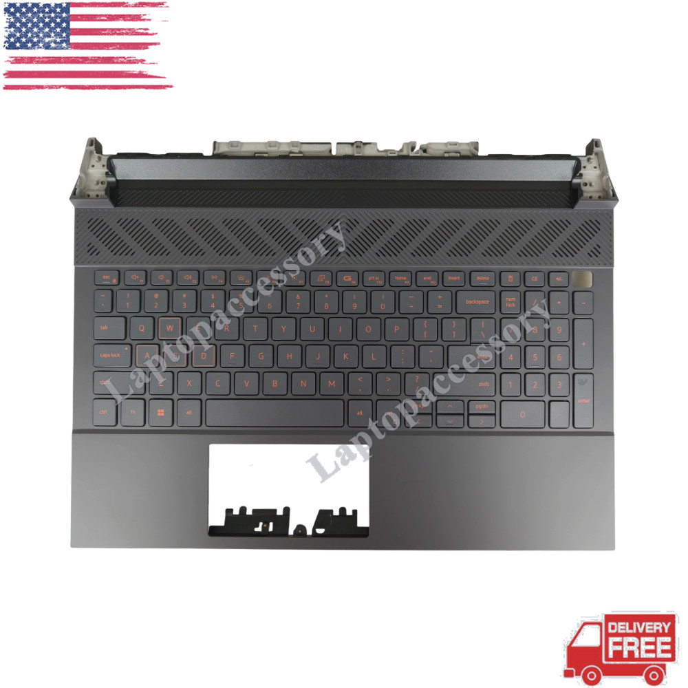 New For Dell G15 5530 5531 5535 2023 Palmrest Case Keyboard Red Backlit 00144H 