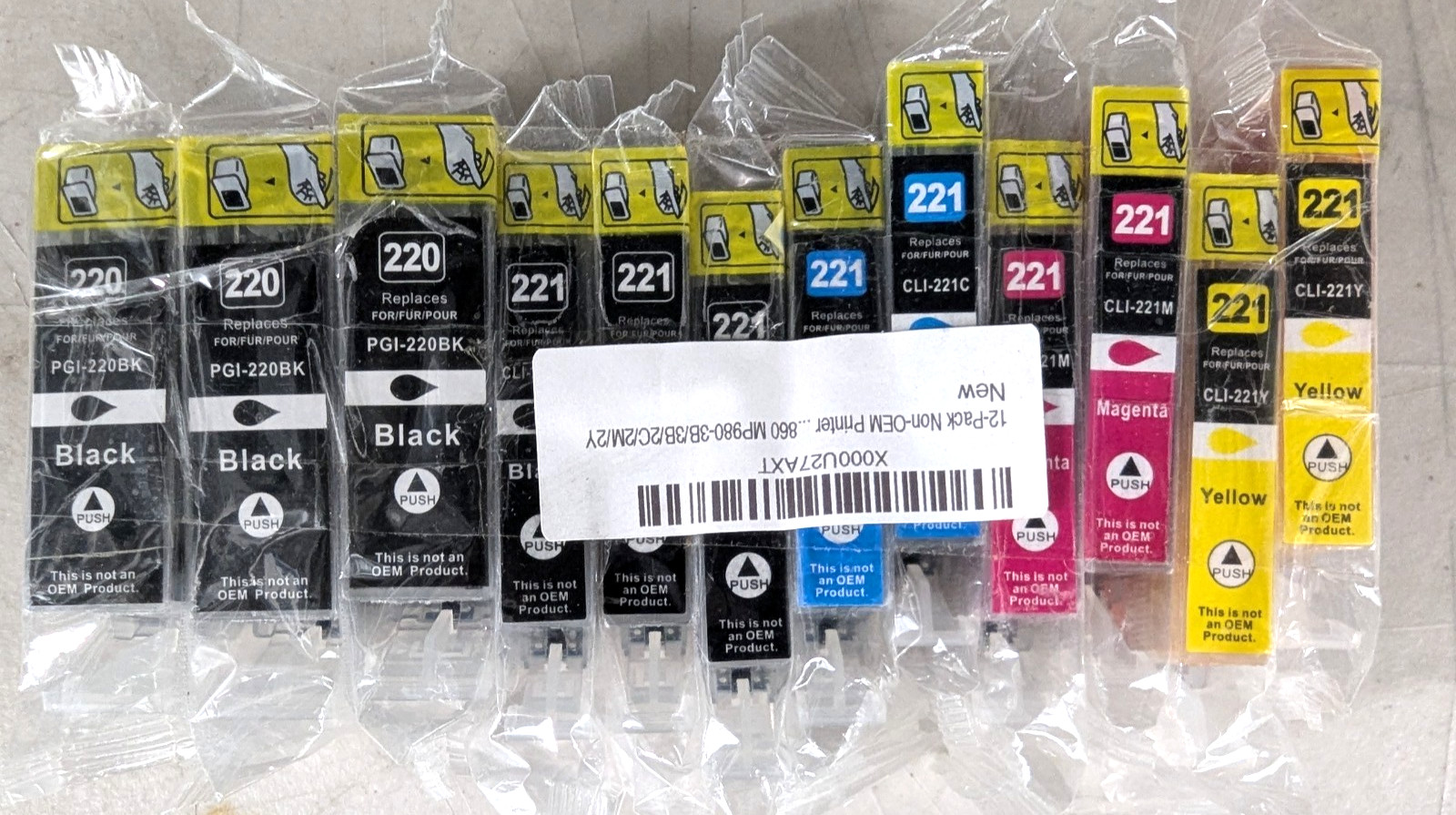 ✨For Canon 220BK/CLI-221 Ink Cartridge ~ Lot of 12 Cartridges total Amazing Deal