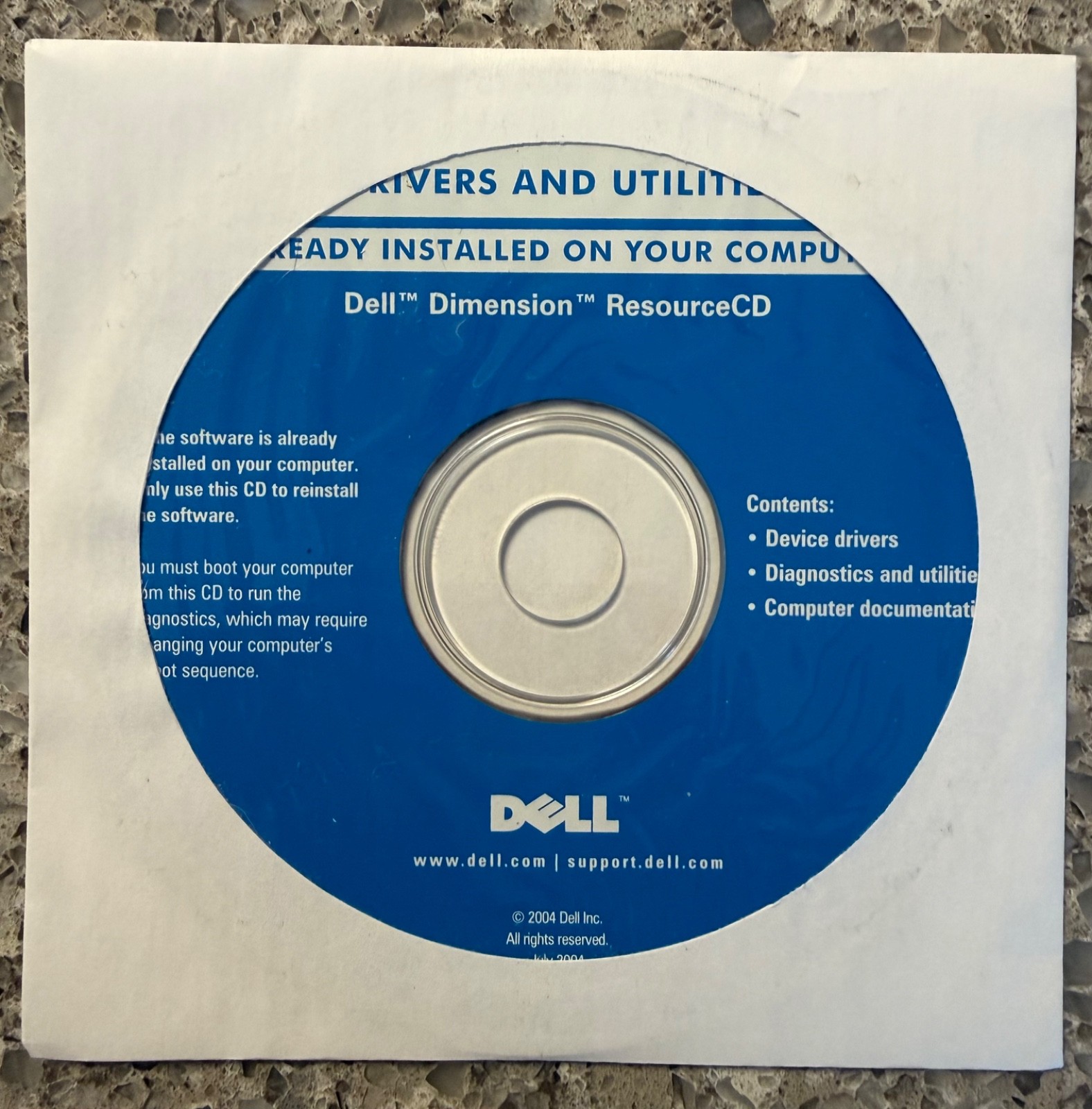 NEW Sealed Vintage Dell Dimension Resource CD 2004 only Drivers and Utilities CD