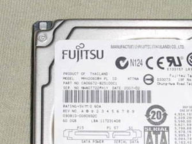 Fujitsu MHV2060BH PL (CA06672-B25100C1) 0080892C 60gb 2.5" Sata Hard Drive 