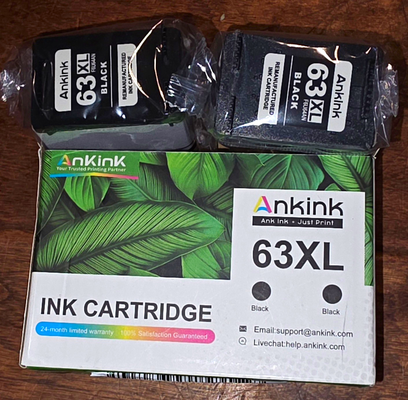 Ankink 63XL Black Compatible Ink Cartridge 2-Pack for HP Inkjet Printers