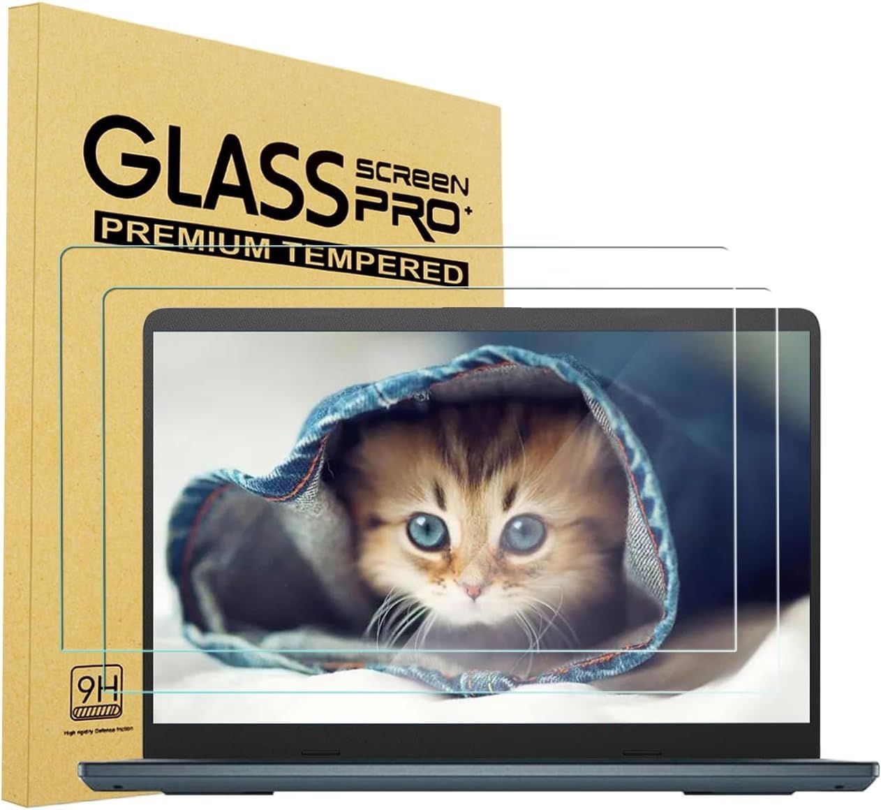 2 Pack Tempered Glass Screen Protector for 17.3" Laptop, 9H Hardness, HD Clear