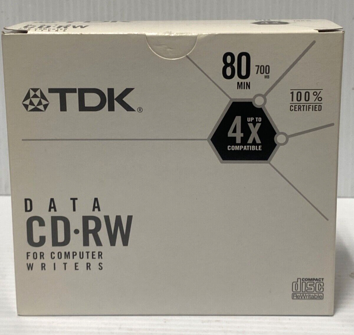 TDK DATA CD-RW For Computer Writers 80min 700MB - QTY 10 Discs (FC208-3Q2114