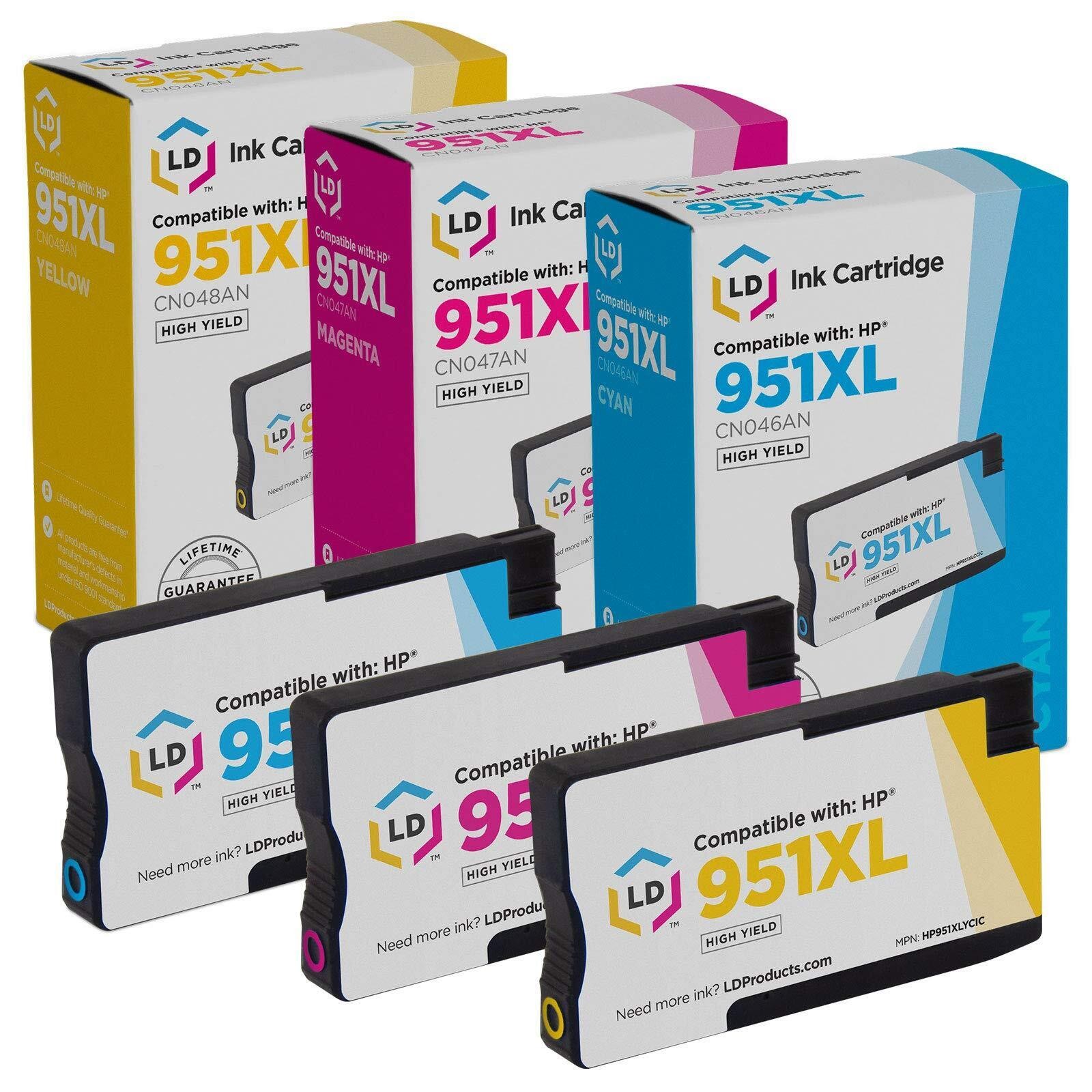 LD Products Replacement for HP 951XL Set of 3 High Yield Ink Cartridges