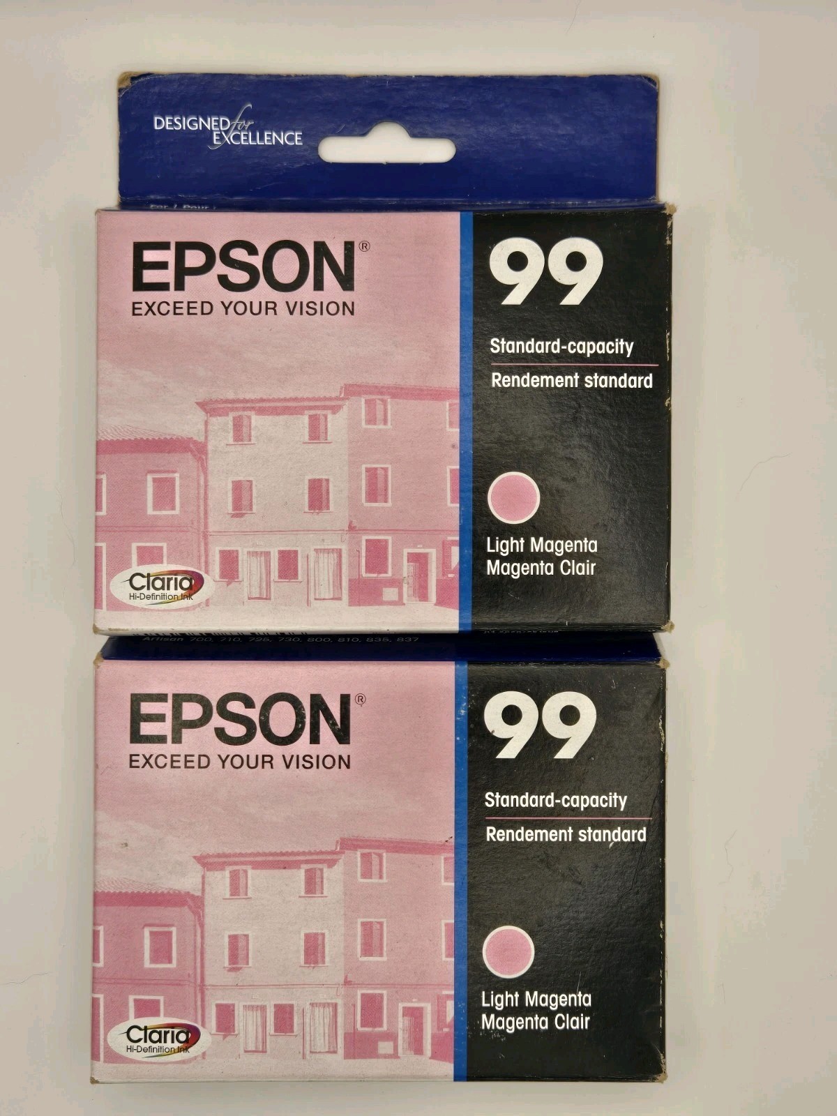 Genuine Epson 99 Light Magenta Ink Cartridge T099620 C13T099620 OEM New Lot of 2
