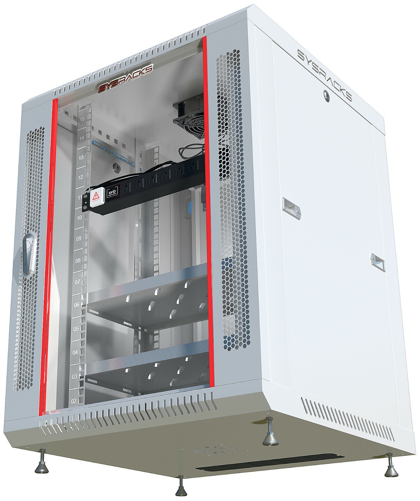 15U Wall Mount Server Rack Network Cabinet Data AV 24-inch Depth Locking GREY