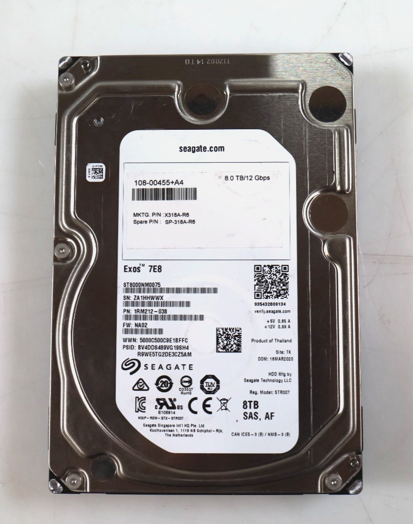 Seagate Exos 7E8 ST8000NM0075 8TB 3.5" SAS 12Gb/s 7200RPM Hard Drive