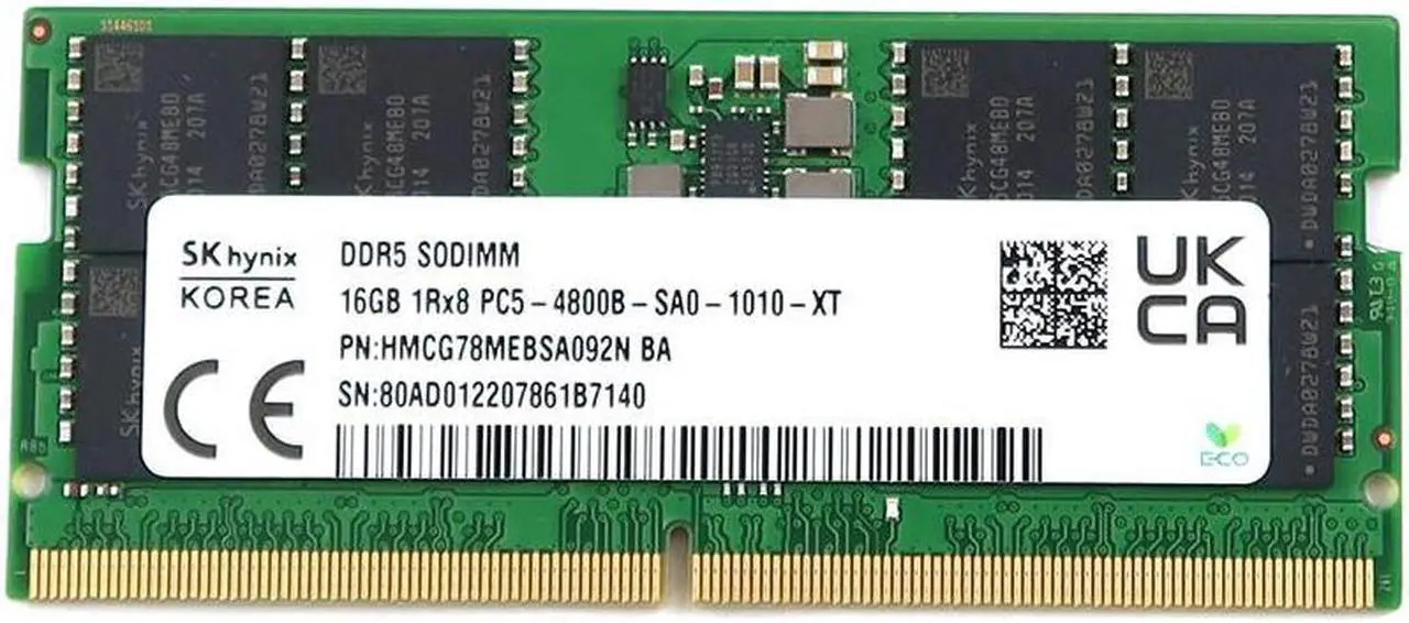 SK Hynix 32GB (2x16GB) DDR5-5600 PC5-44800 SODIMM RAM (HMCG78AGBSA092N AA)