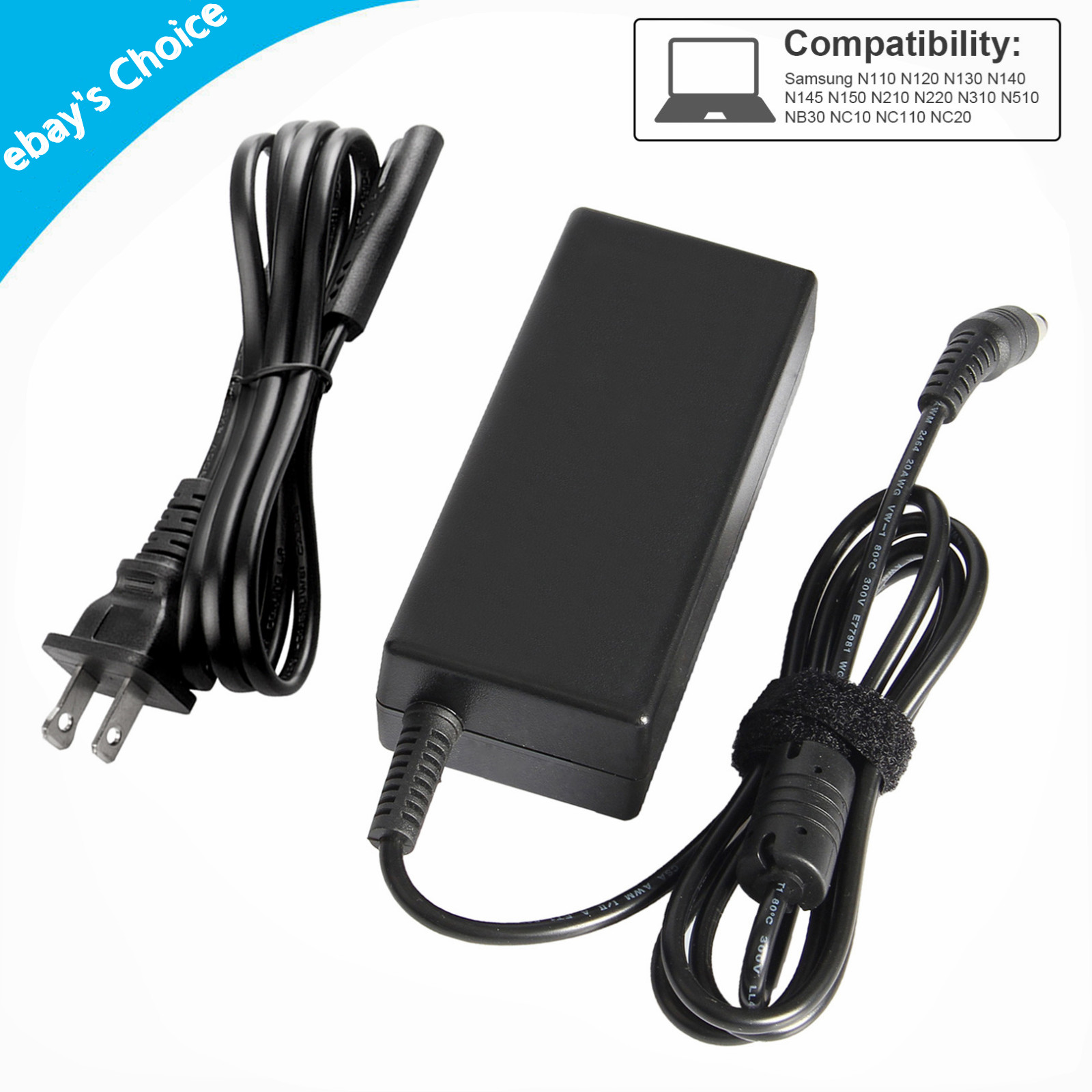 For Samsung N145 Plus CPA09-004A Laptop Power AC Adapter Charger 19V 2.1A 40W