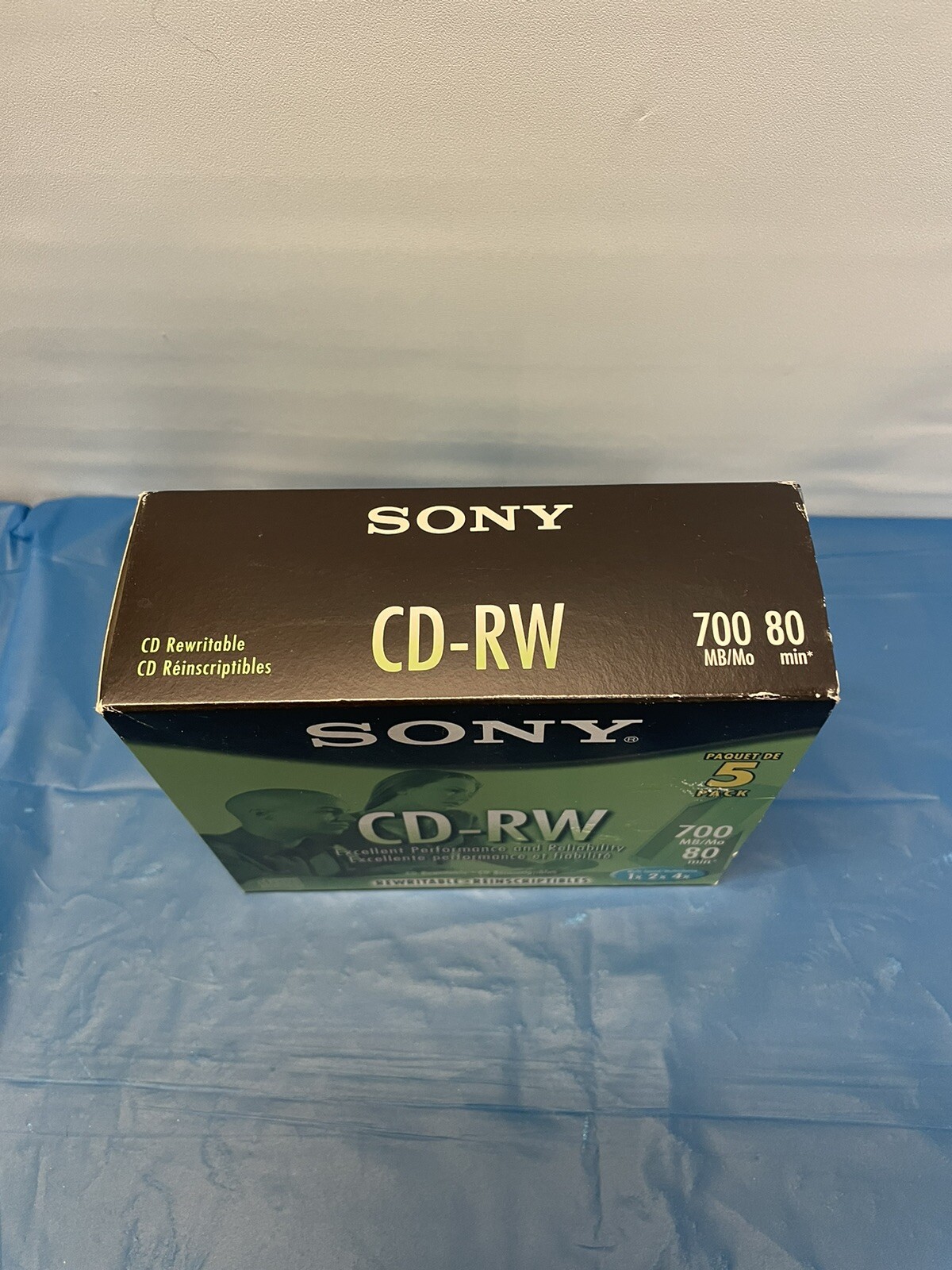 NEW SONY CD-RW 5-Pack Jewel Case 700MB 80 Min Rewritable Multi Speed 1x 2x 4x