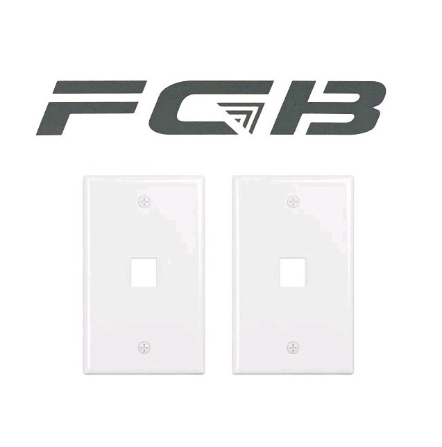 2x New FGB 1-Port Keystone Wall Plate Low-Profile Single Gang For RJ45, HDMI 