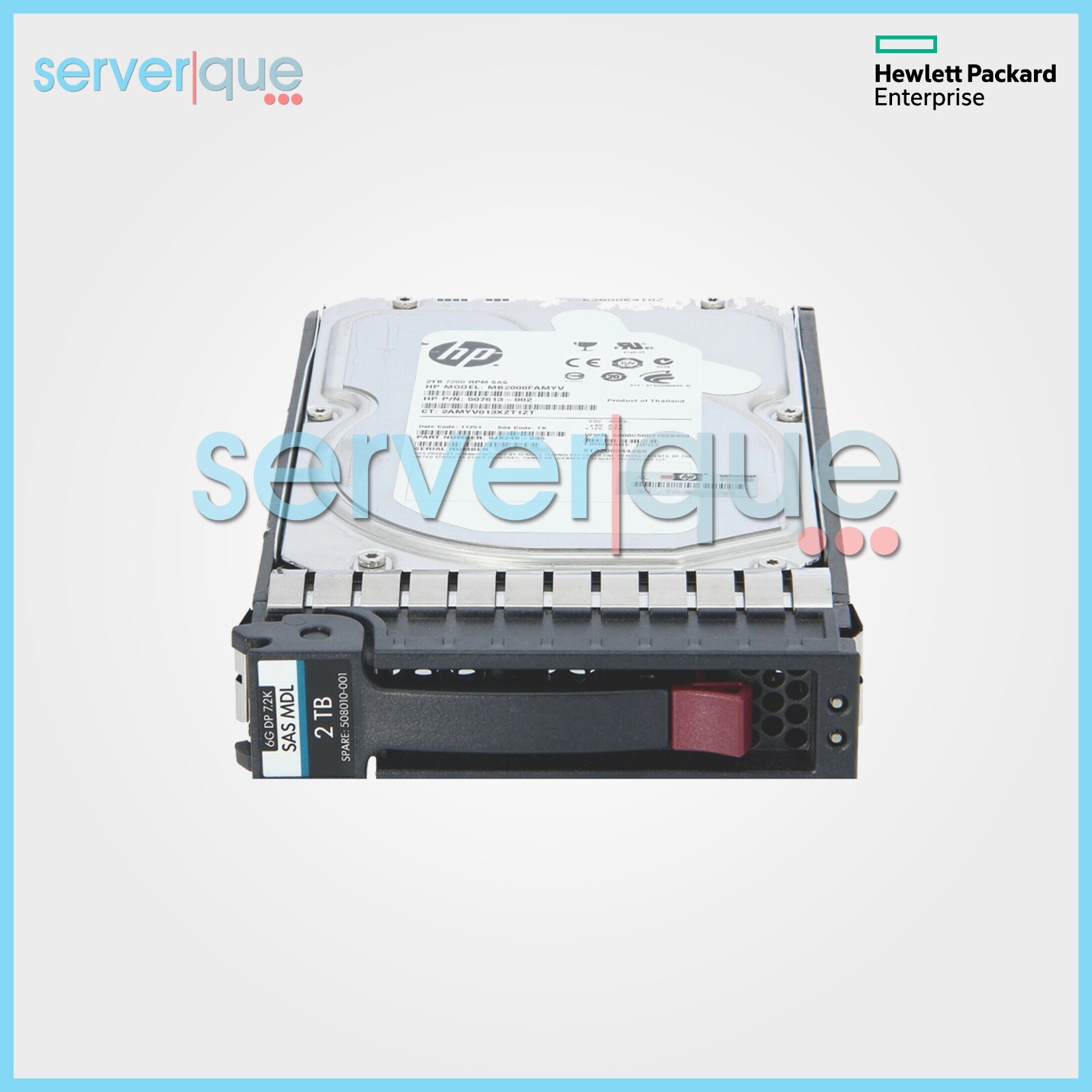 507616-B21 HP 2TB 3.5" LFF 6G 7.2K RPM Dual Port SAS HDD 508010-001 507613-002