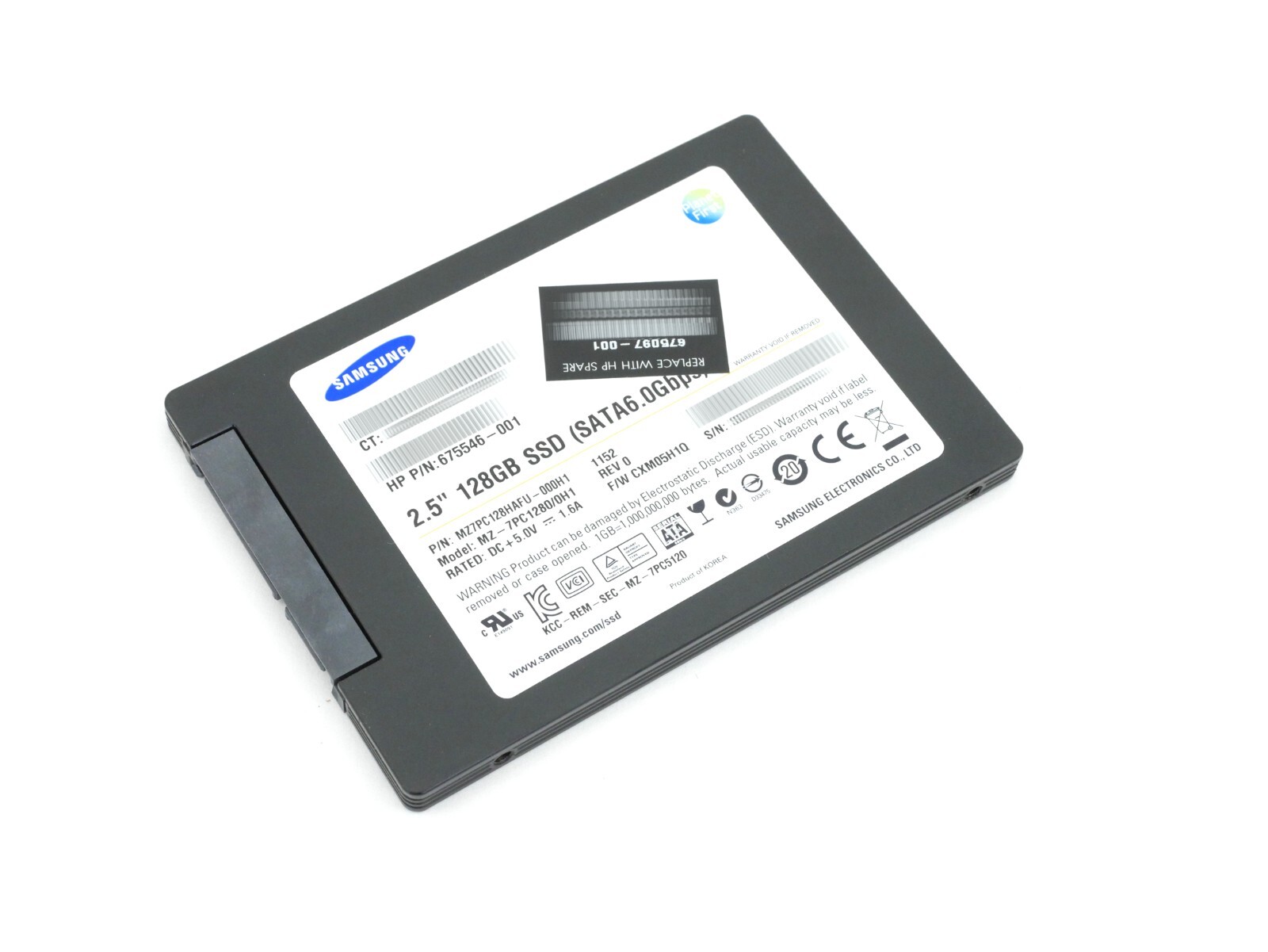 HP Samsung MZ7PC128HAFU-000H1 128GB SATA 6.0 Gb/s 2.5" SSD 675546-001 675097-001