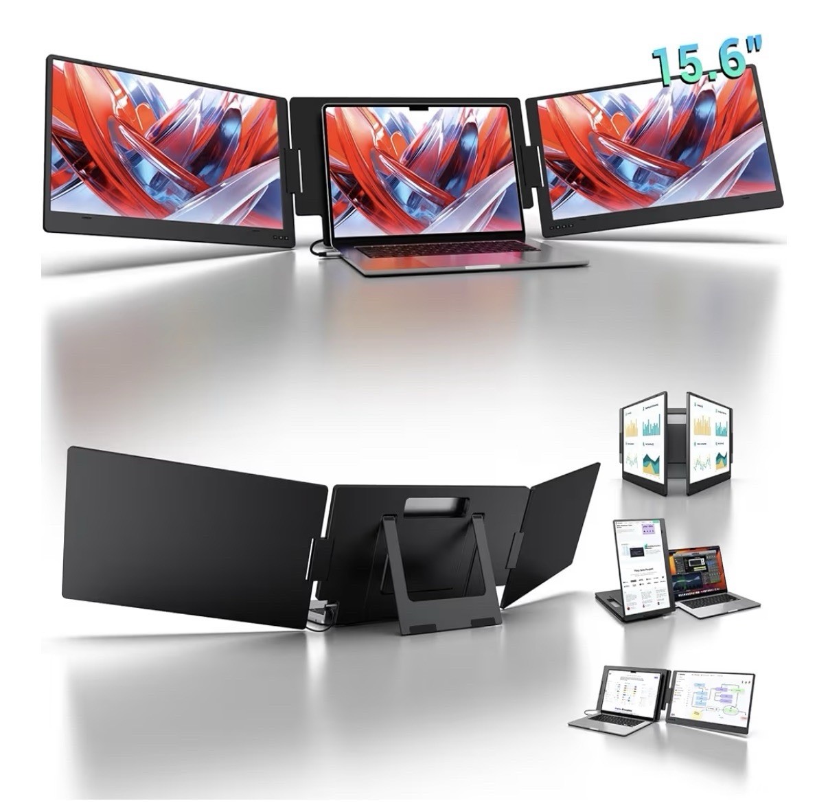 KYY X90D 15.6in Portable IPS LCD Monitor FHD 1920x1080 60Hz Grey