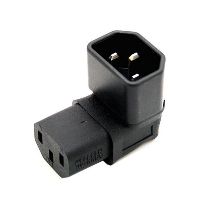 IEC Male C14 - Up Right Angled 90 Degree IEC Female C13 Power Extension Adapter