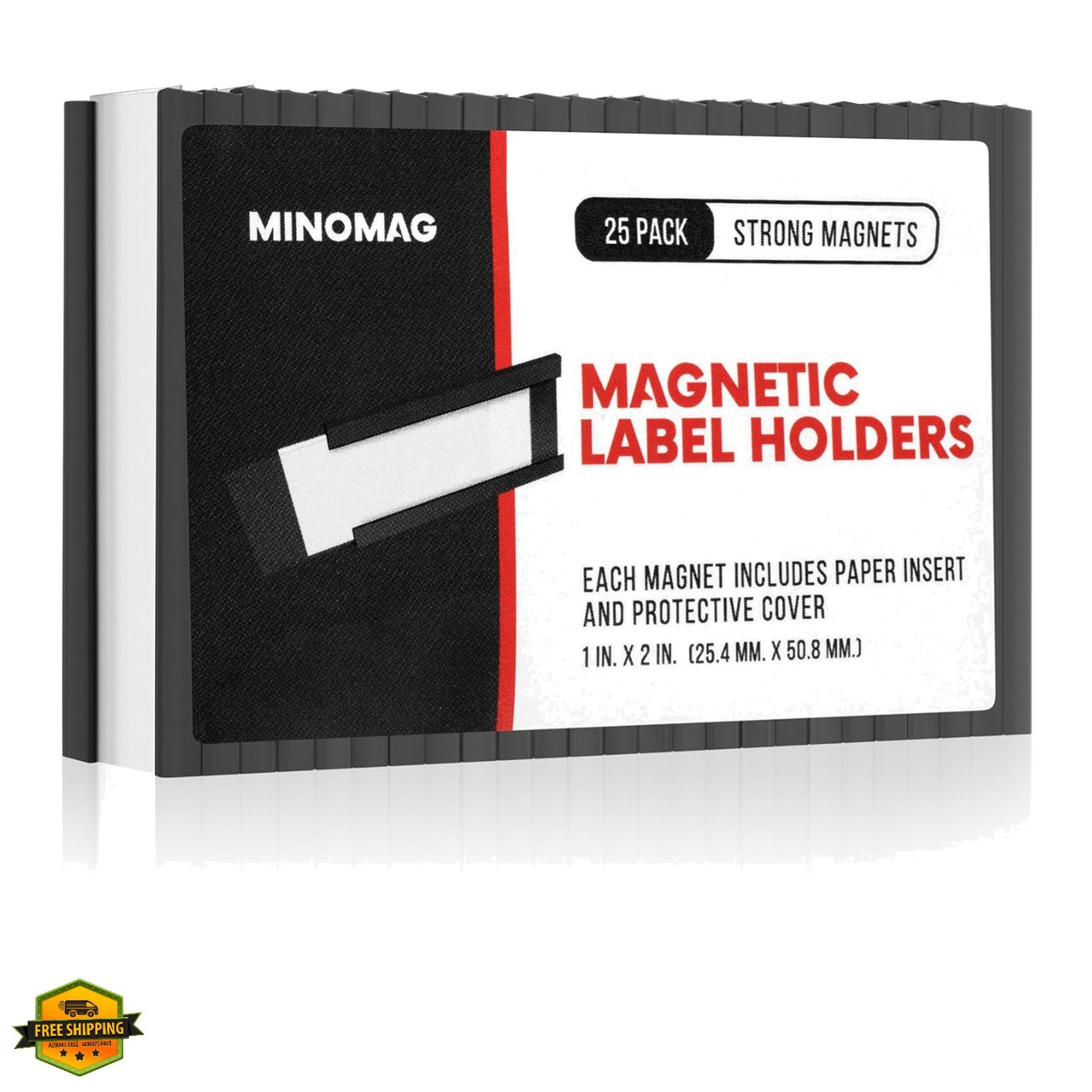 25pcs Magnetic Tool Box Labels 1x2 inches | C Channel Magnetic Label Holders ...