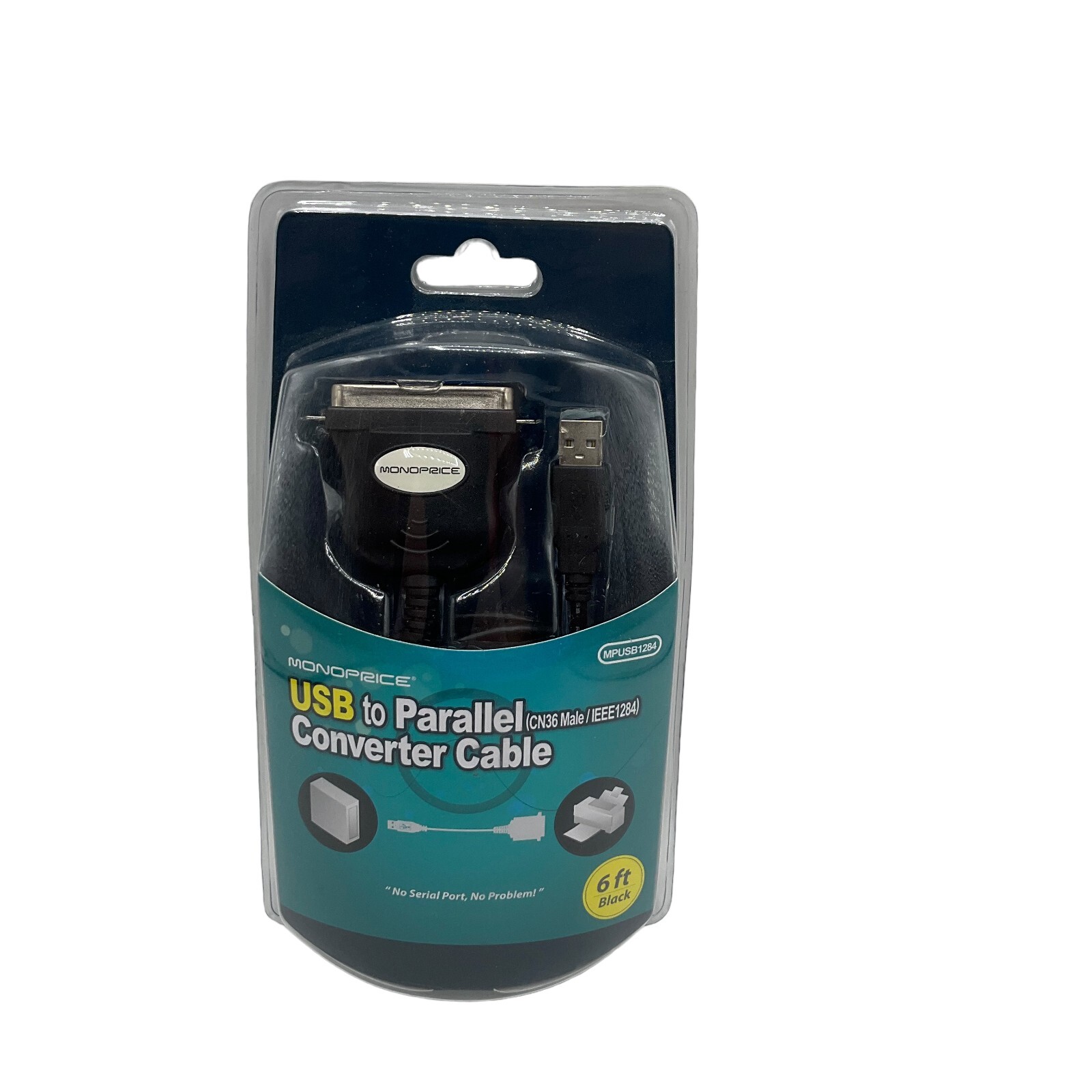 Monoprice USB to Parallel Printer Adapter Cable (CN36 Male / IEE1284) - 6 ft NIB