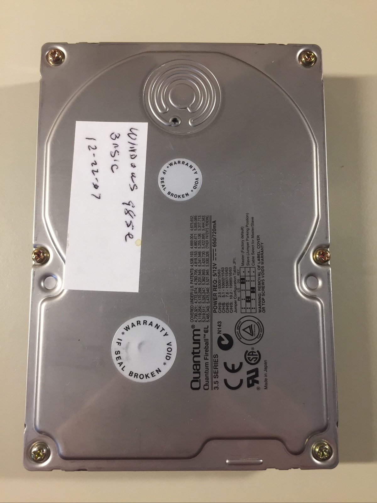 Vintage Quantum Fireball 3.5 Series Hard Drive #4