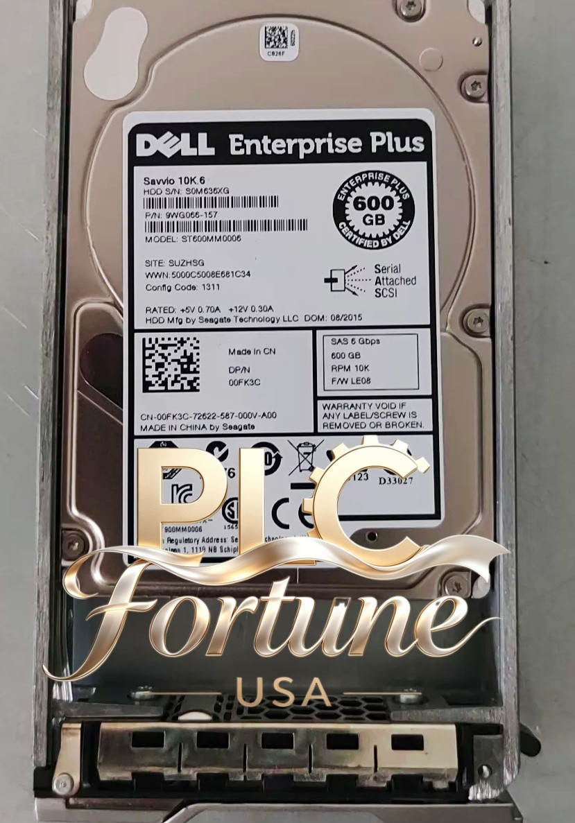 NEW Dell 0FK3C 00FK3 ST600MM0006 Savvio 10K 600GB SAS 6Gbps 64MB 2.5" HDD W/Tray