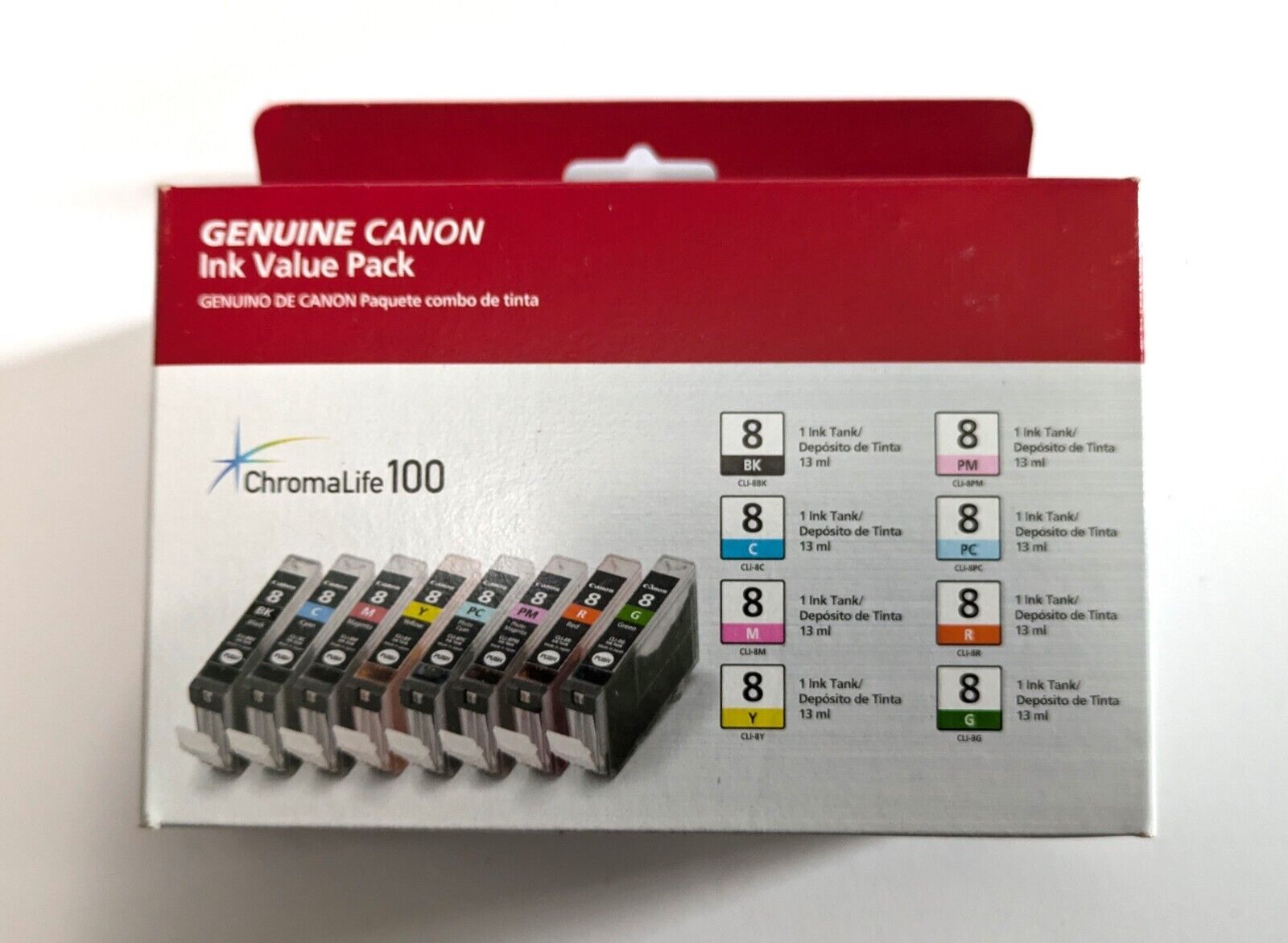 Authentic Canon CLI-8 Color Ink Cartridges 8 PACK (0620B015) Brand New