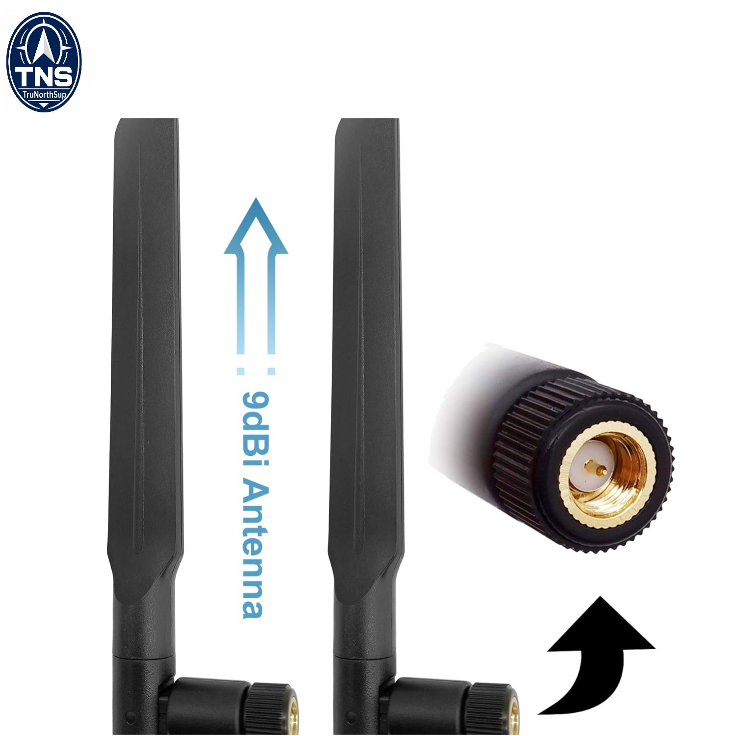 4G LTE Antenna 9dBi SMA Male Omni Wideband for Router Gateway 2 Pack 698-2700MHz