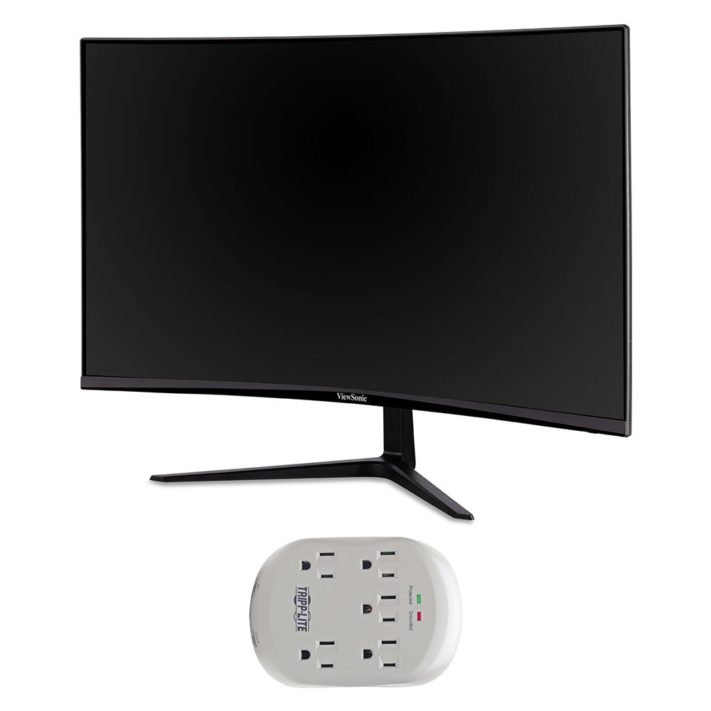 ViewSonic VX3218-PC-MHD Curved LCD Gaming Monitor + Surge Protector Wallmount