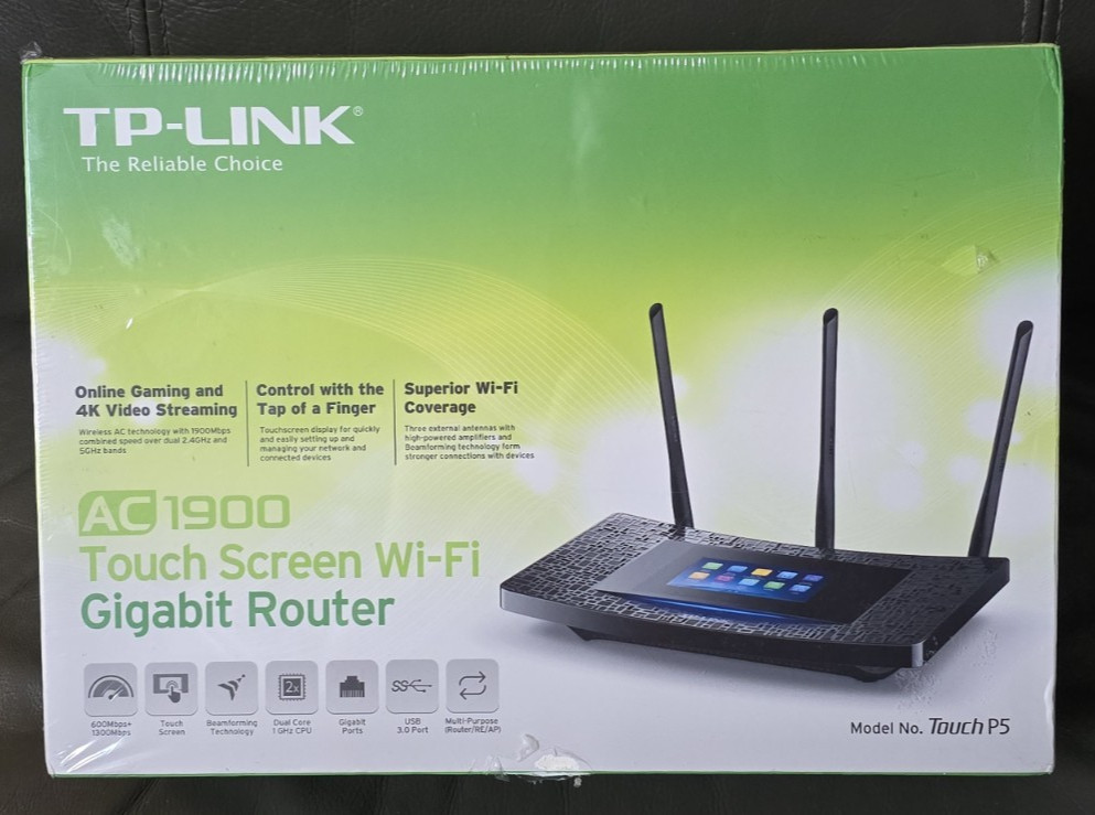 Sealed TP-Link AC1900 Touch P5 Screen Wi-Fi Gigabit Router Brand New