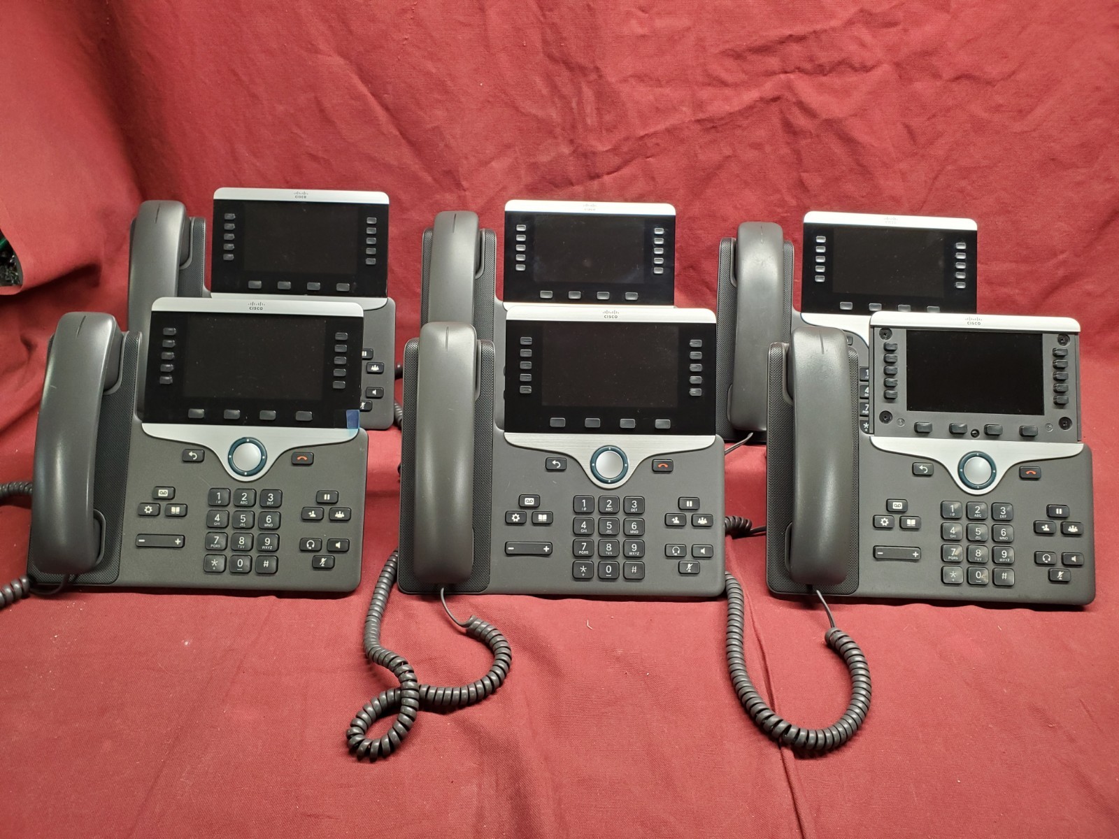 (Lot of 6) Cisco CP-8851 5-Line VoIP Business Phone w/Stand #B3 31