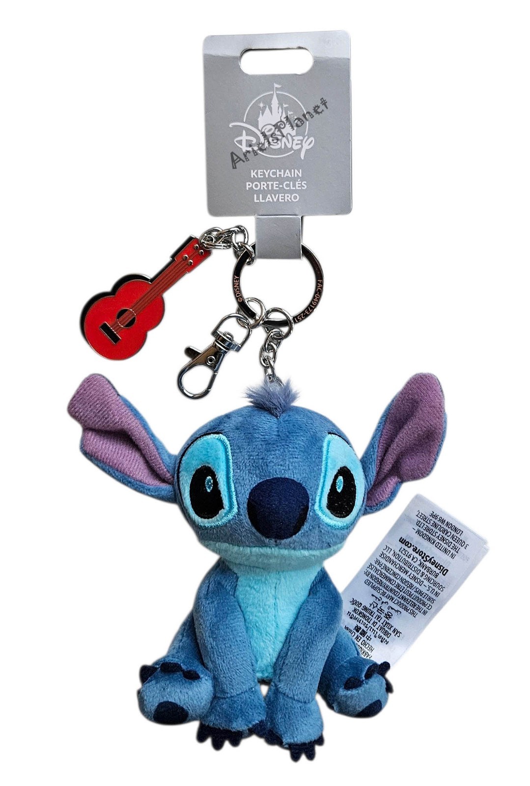 Disney Parks Stitch & Guitar Bag Charm Keychain Plush