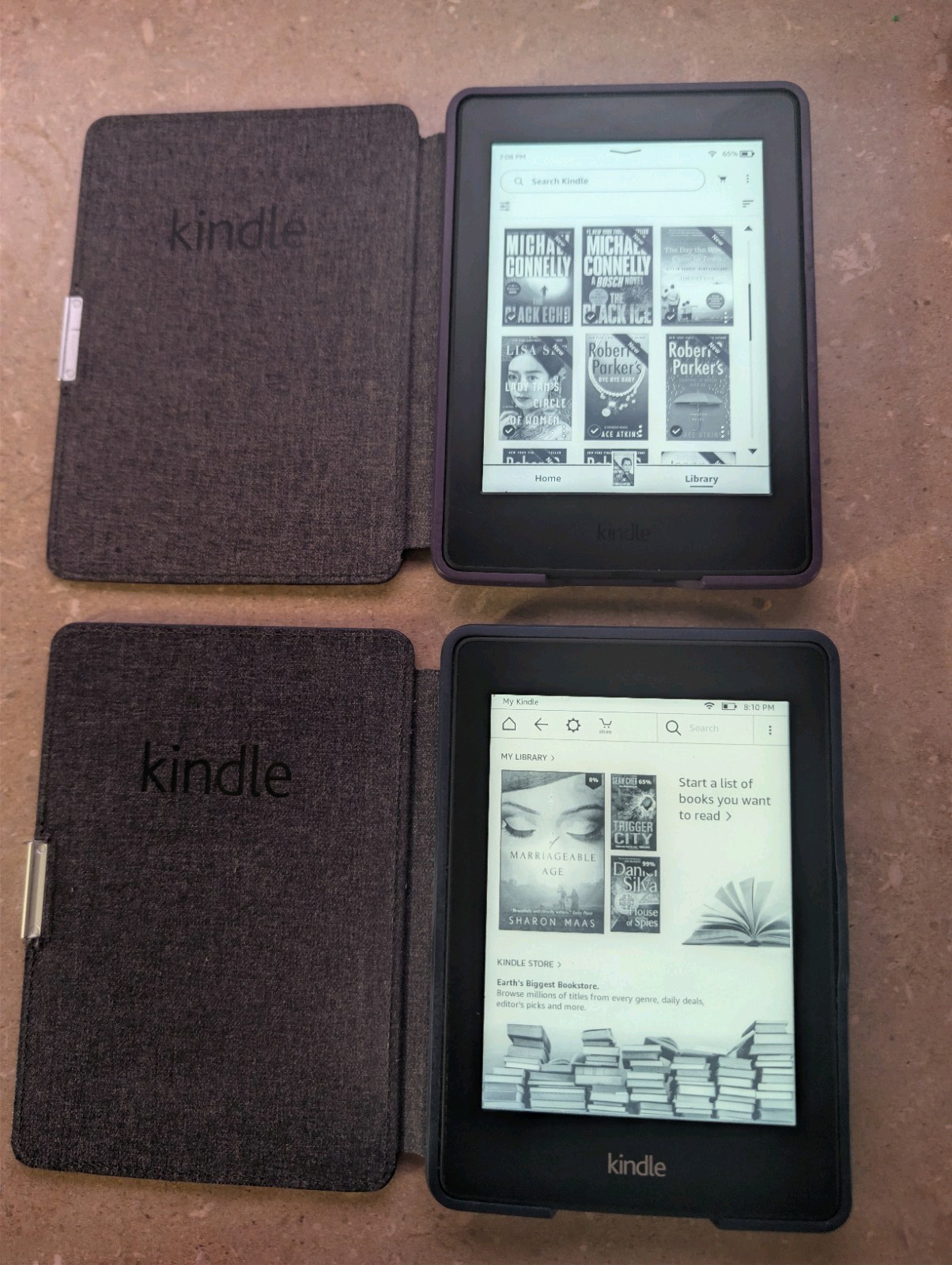 2x Amazon Kindle Paperwhite 3G and WiFi - DP75SDI (1 wifi only, 1 with 3G/wifi)