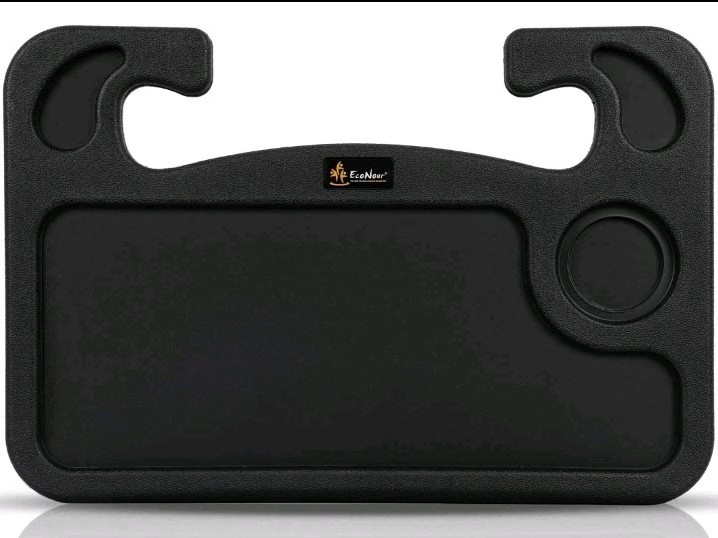 EcoNour 2 in 1 Car Steering Wheel Desk | Tray for 10" x 2" x 11", Black 