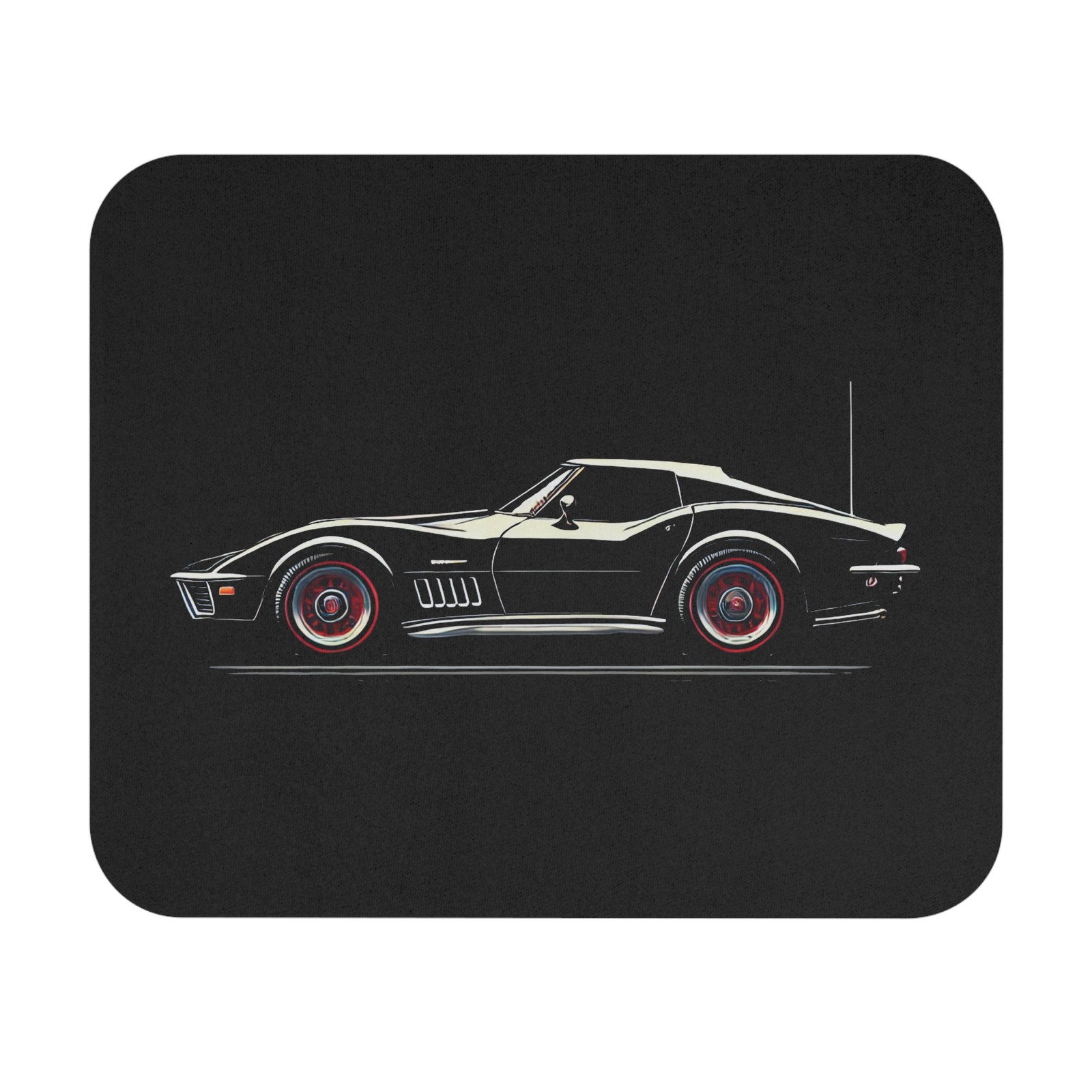 1969 Corvette Stingray Mouse Pad – Black C3 with Redline Wheels Desk Mat