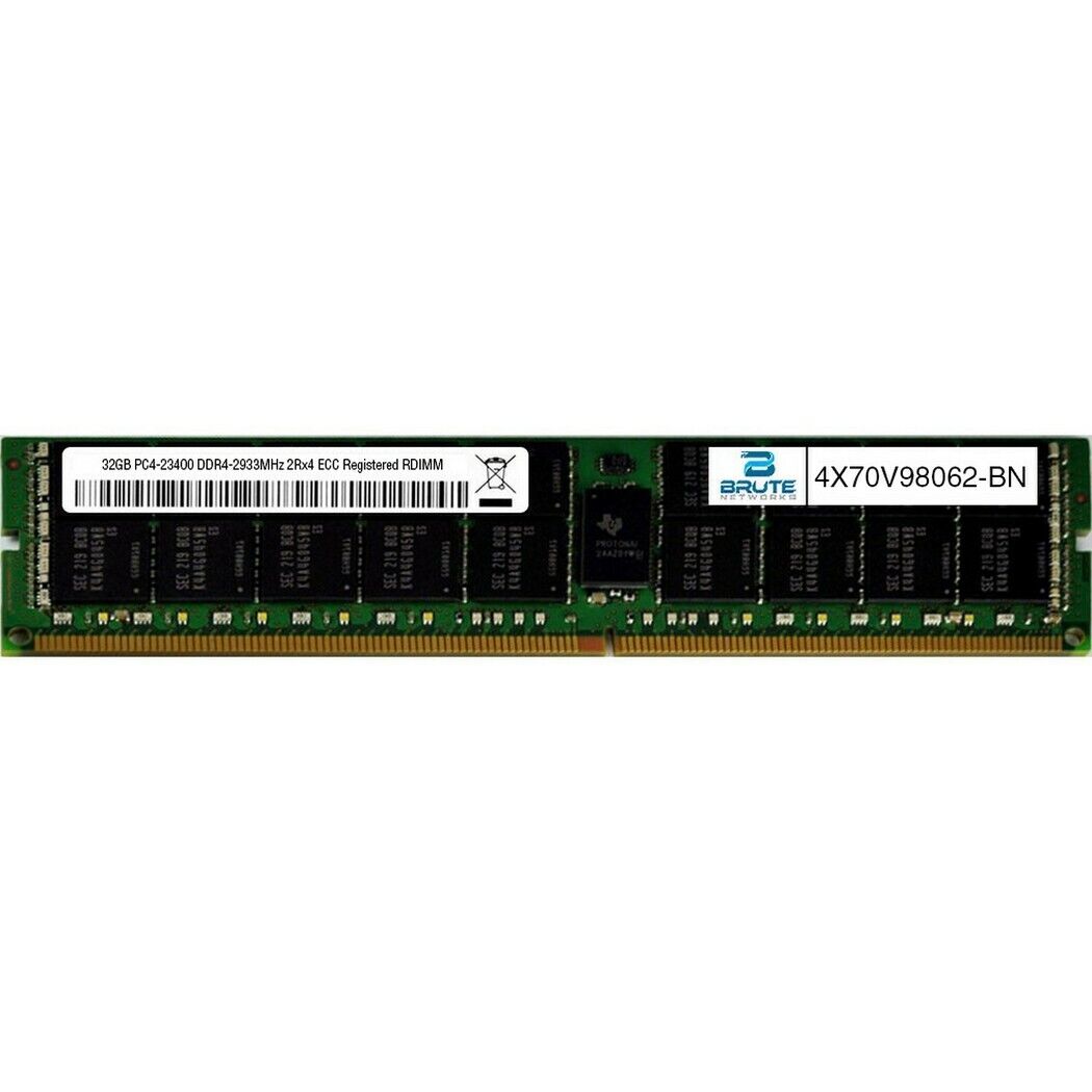 4X70V98062 - Lenovo Compatible 32GB PC4-23400 DDR4-2933MHz 2Rx4 1.2v ECC RDIMM
