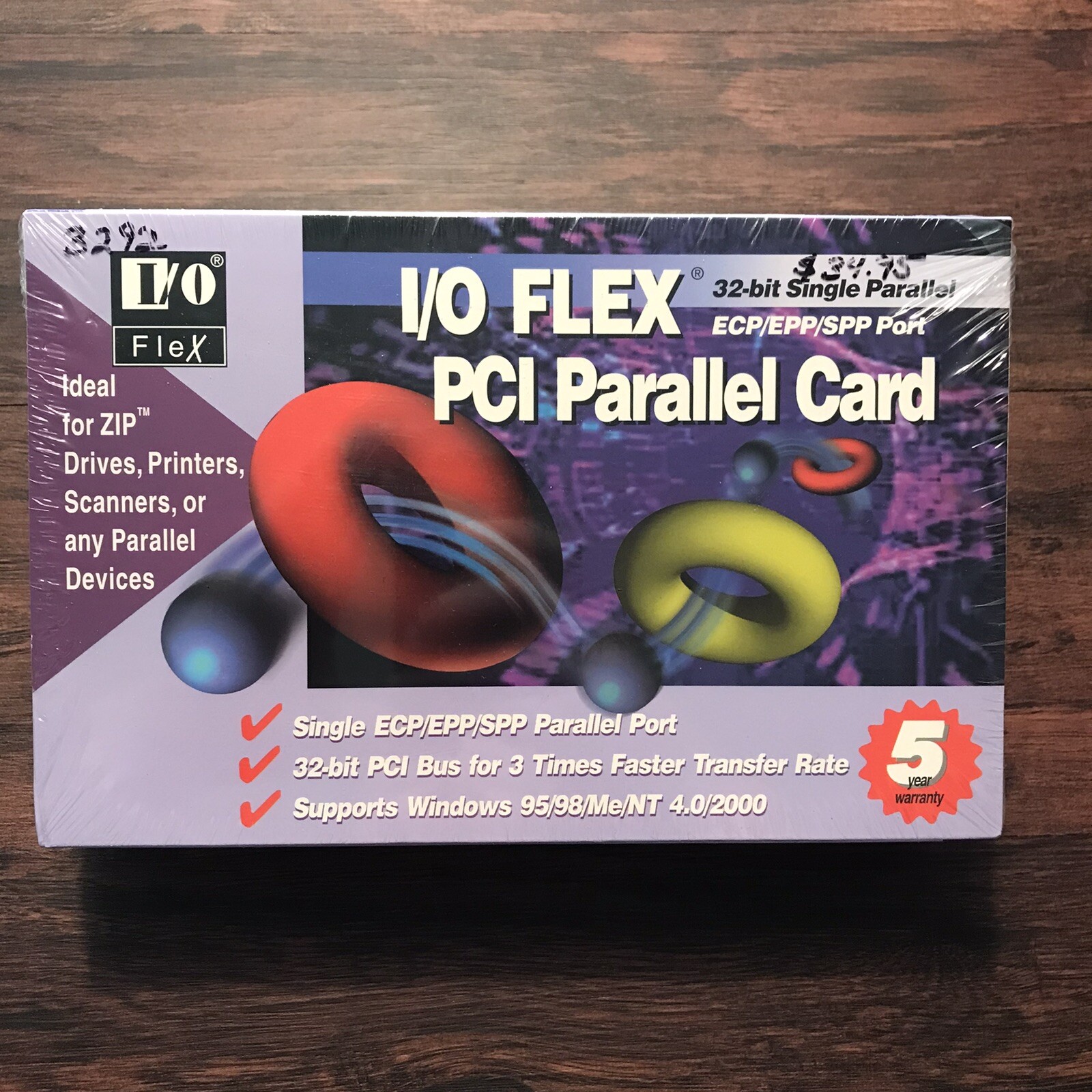 Vintage I/O Flex 32-bit PCI Parallel Card ECP/EPP/SPP Model IOFLEX-1NP NEW