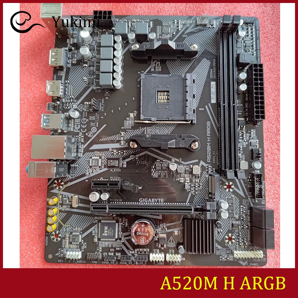 FOR GIGABYTE A520M H ARGB DDR4*2 32GB HDMI Micro ATX Ｍotherboard Test OK