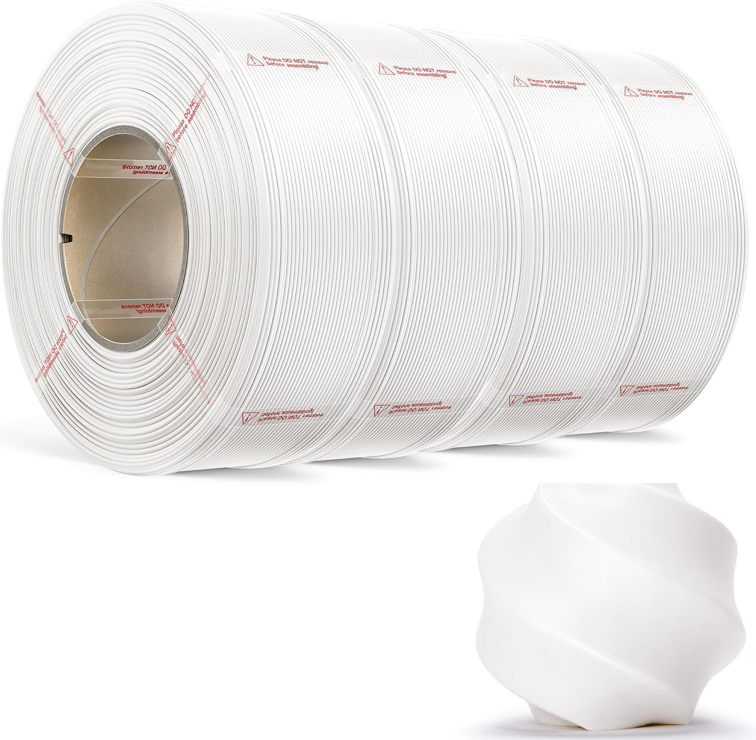 PLA Basic, Pre-Dried Refill Filament 4-Pack Bundle (4Kg/8.8Lbs) for Reusable Spo