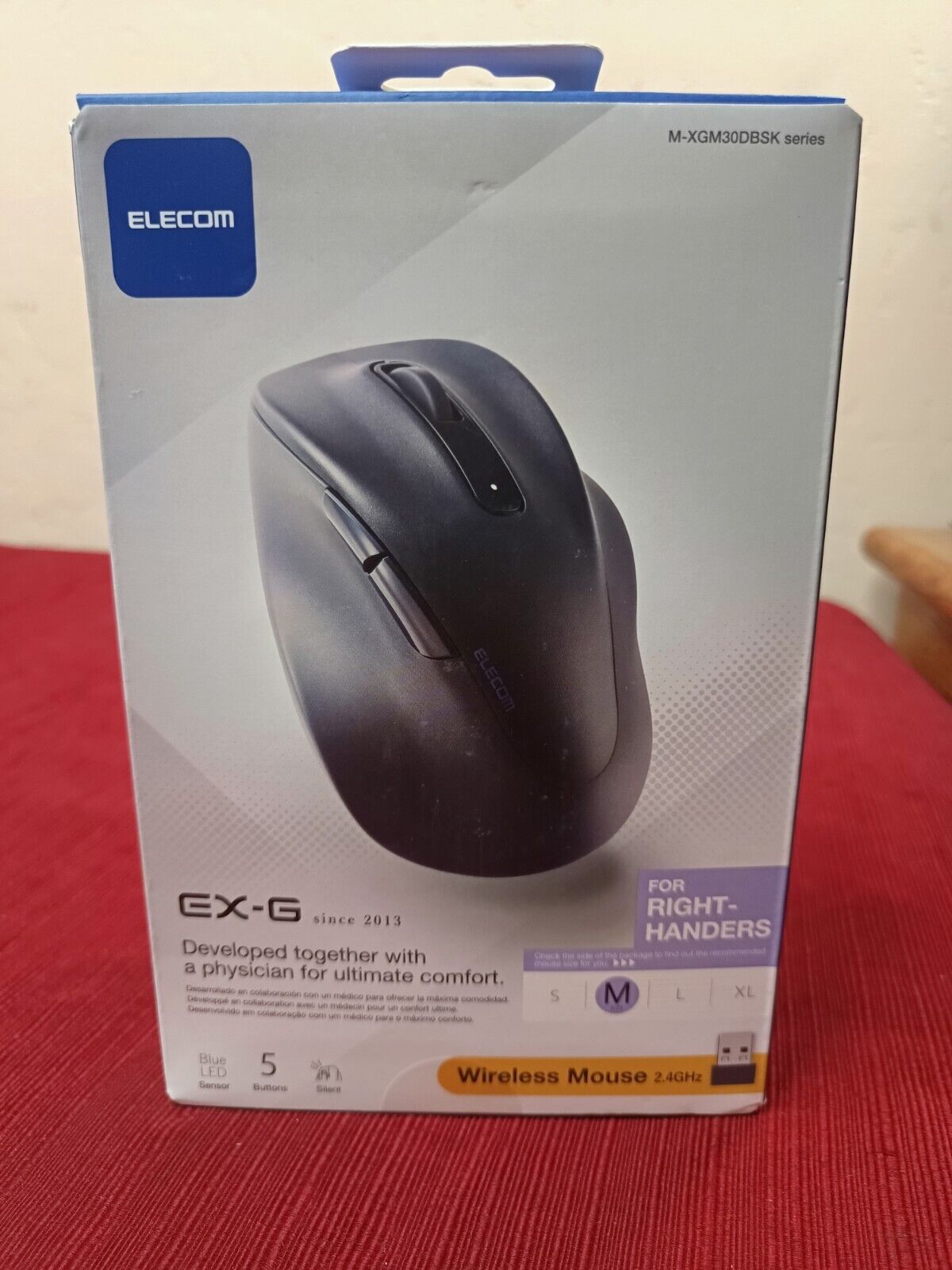 Elecom Wireless Mouse EX-G Wireless 2.4GHz Quiet M Size 5 Button Blue OPEN BOX
