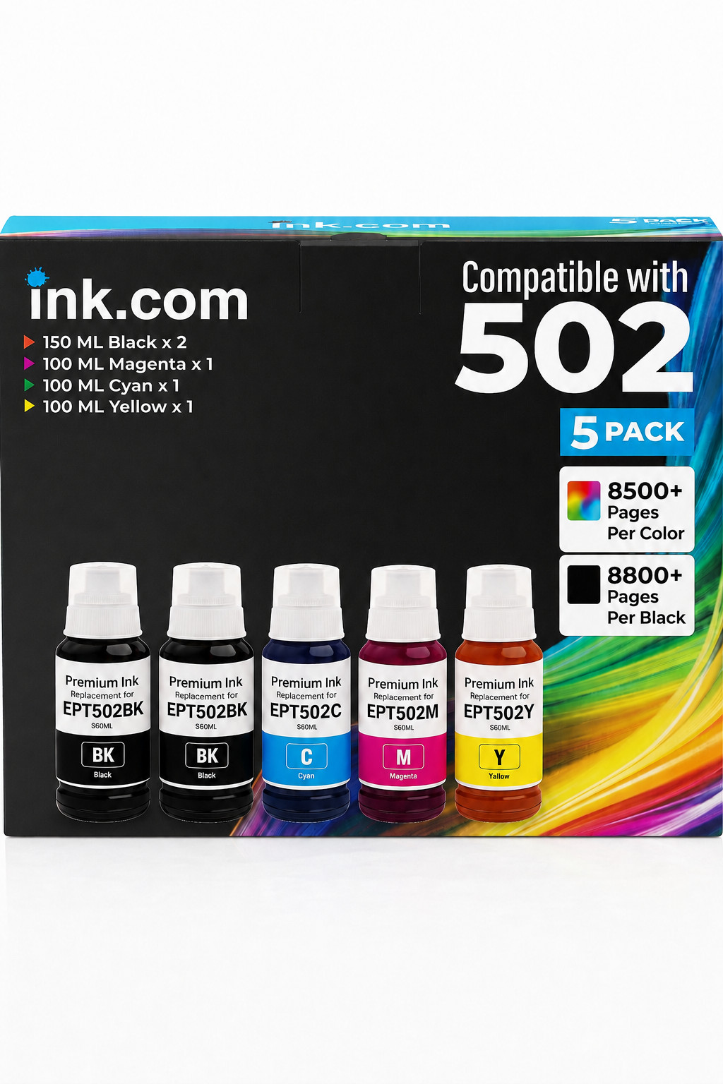Compatible Epson 502 High Capacity Ink 5 Pack Compatible ET-2850 3830 3850