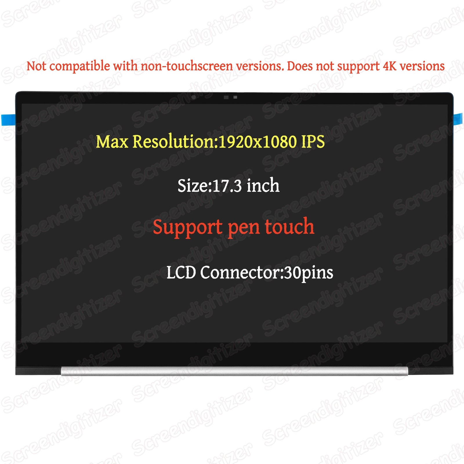 For HP N30984-1J1 17.3" FHD 1920x1080 60Hz Touch Digitizer Laptop LCD Screen